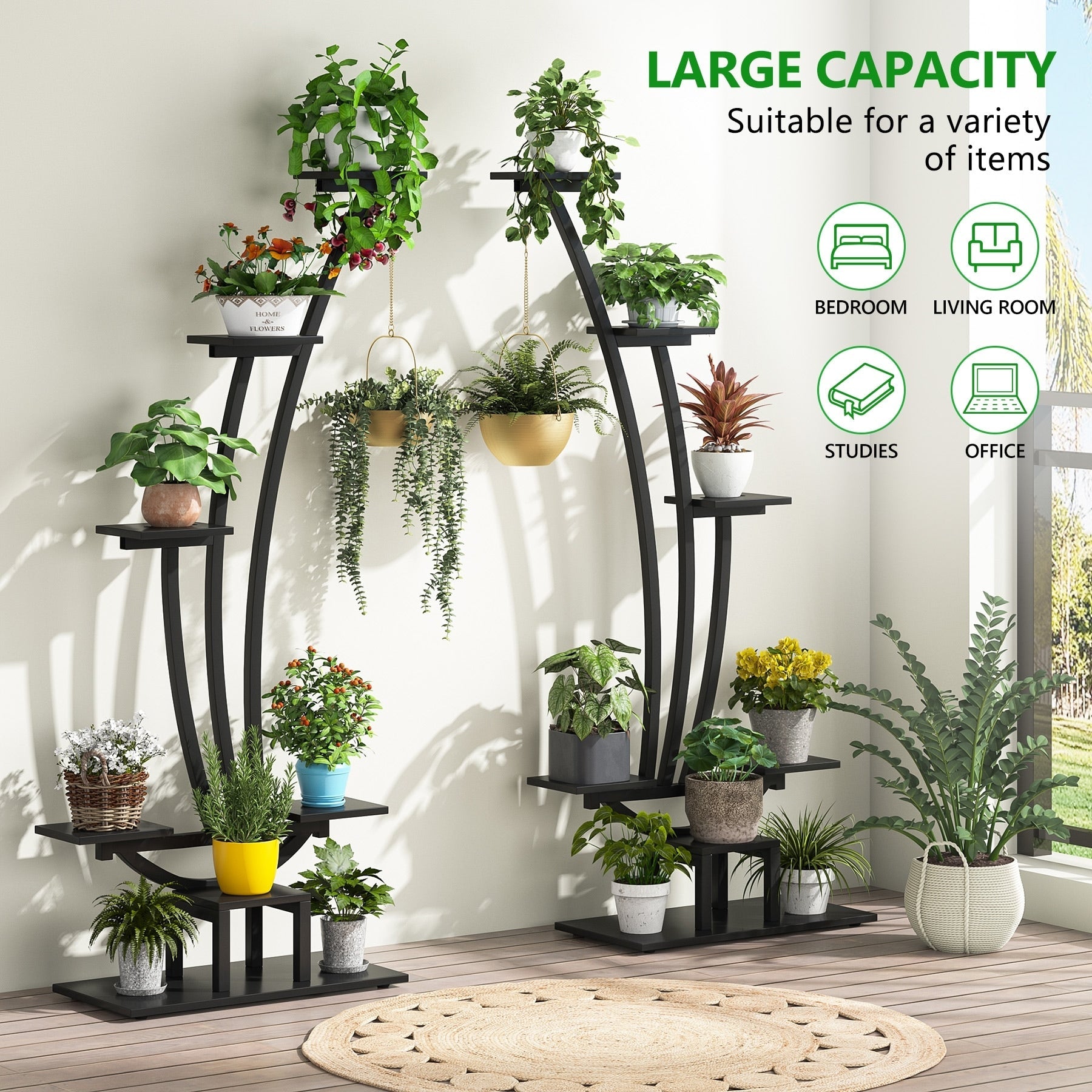 Indoor Plant Stand, 6-Tier Flower Rack for Home Garden- Set of 2