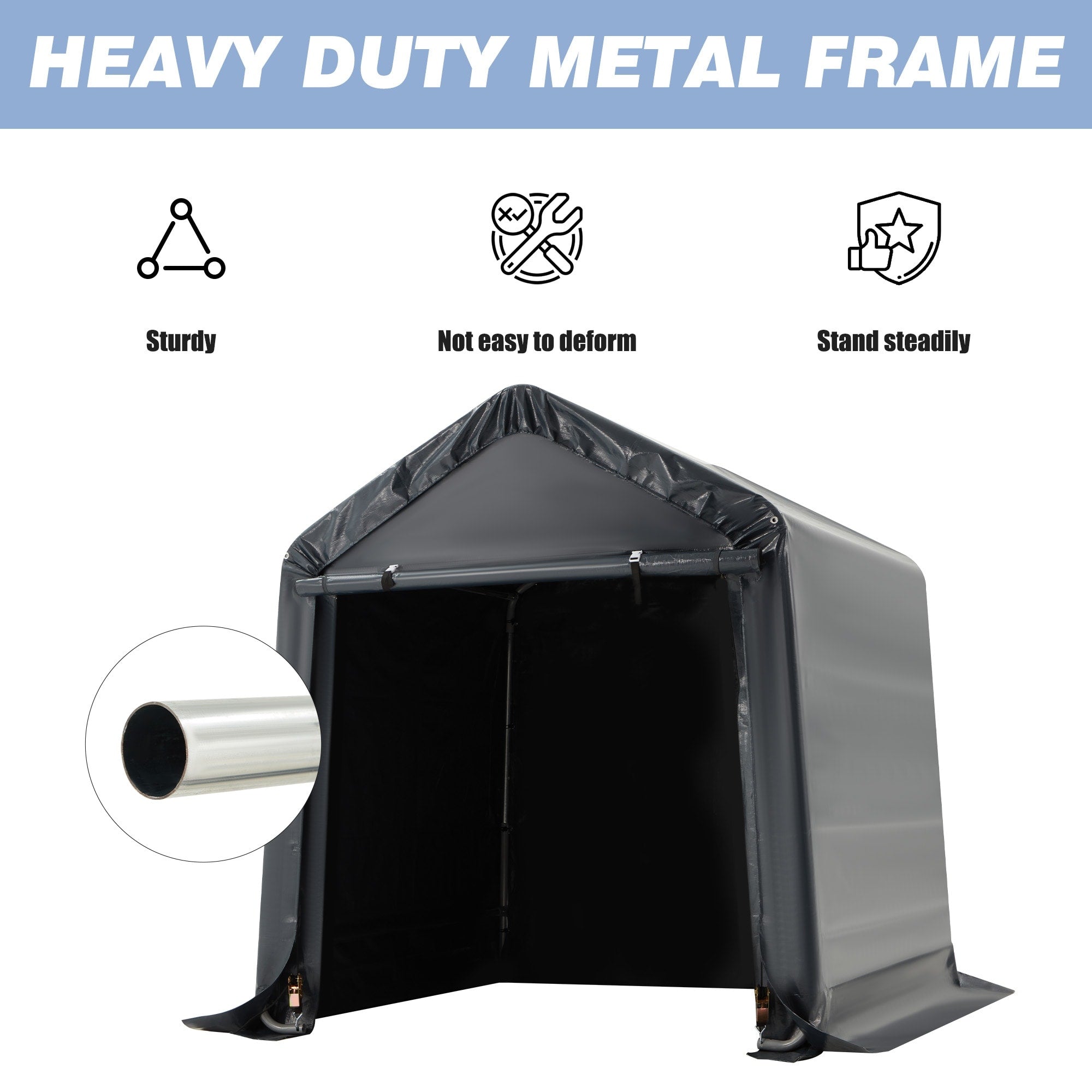 Outdoor Storage Shed and Carport Canopy: Portable Shelter for Bikes, Motorcycles, and Garden Storage