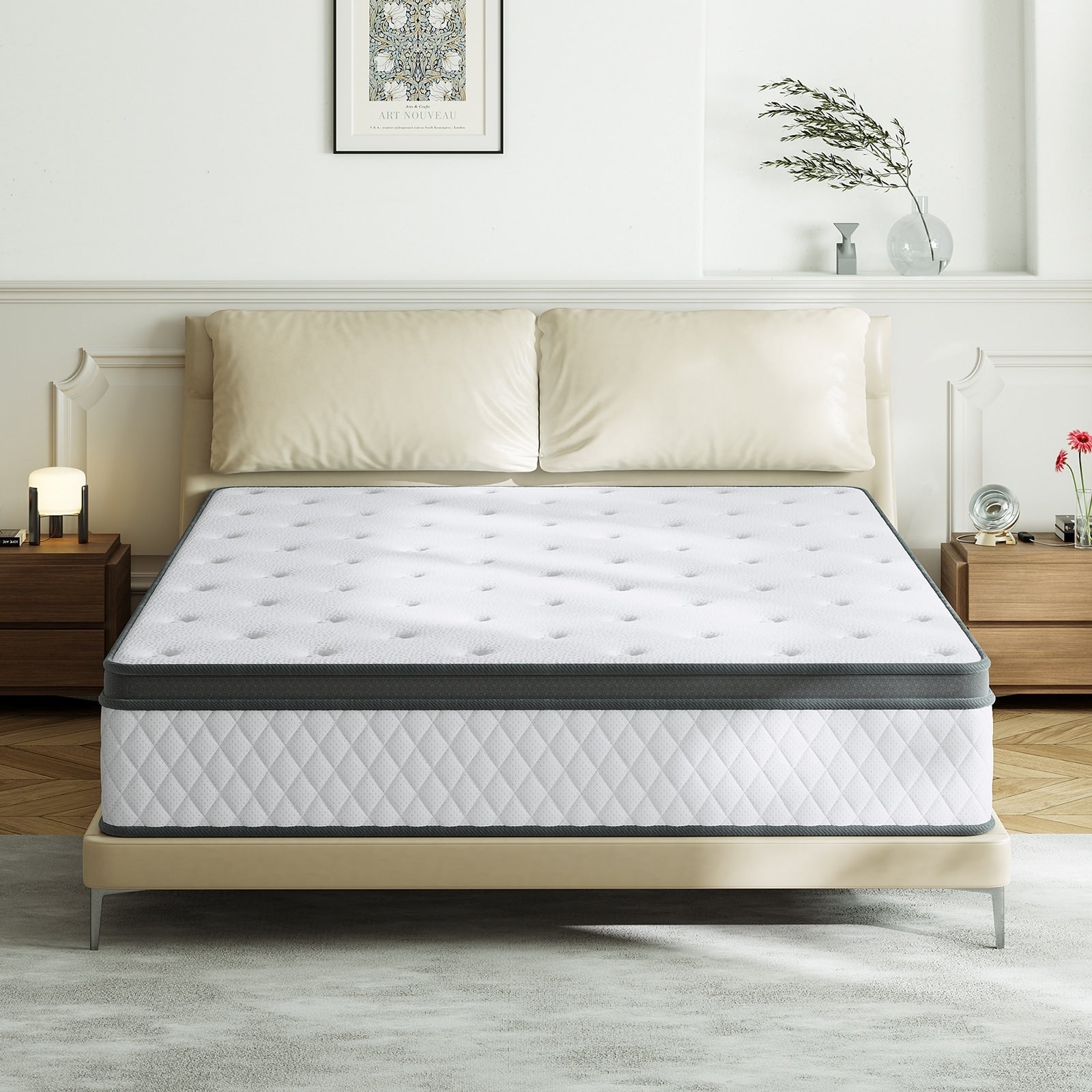 SweDrea 12 in. Firm Hybrid Memory Foam Mattress with CertiPUR-US and Oeko-TEX , Featuring Reinforced Springs.