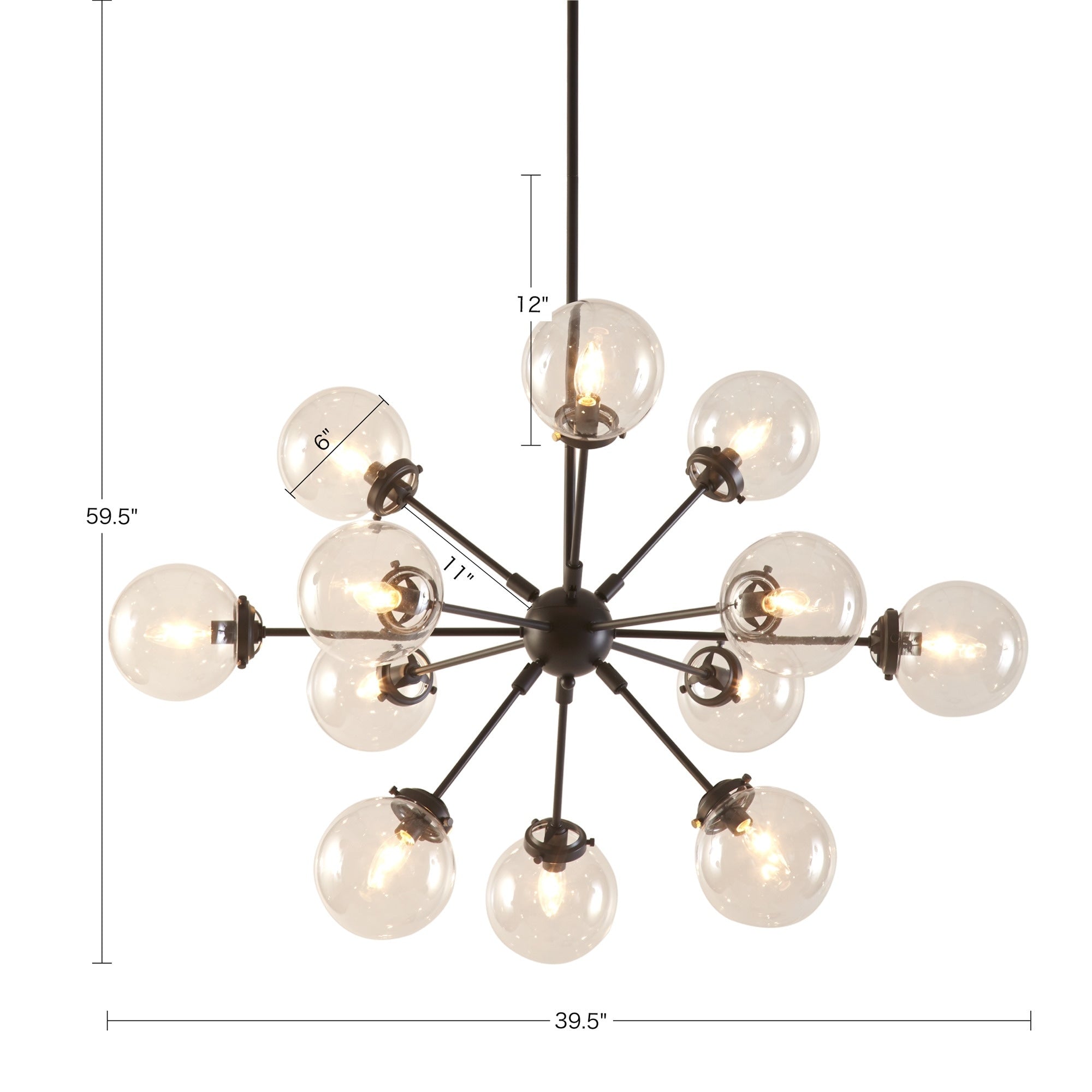 INK+IVY Paige 12-Light Chandelier with Oversized Globe Bulbs