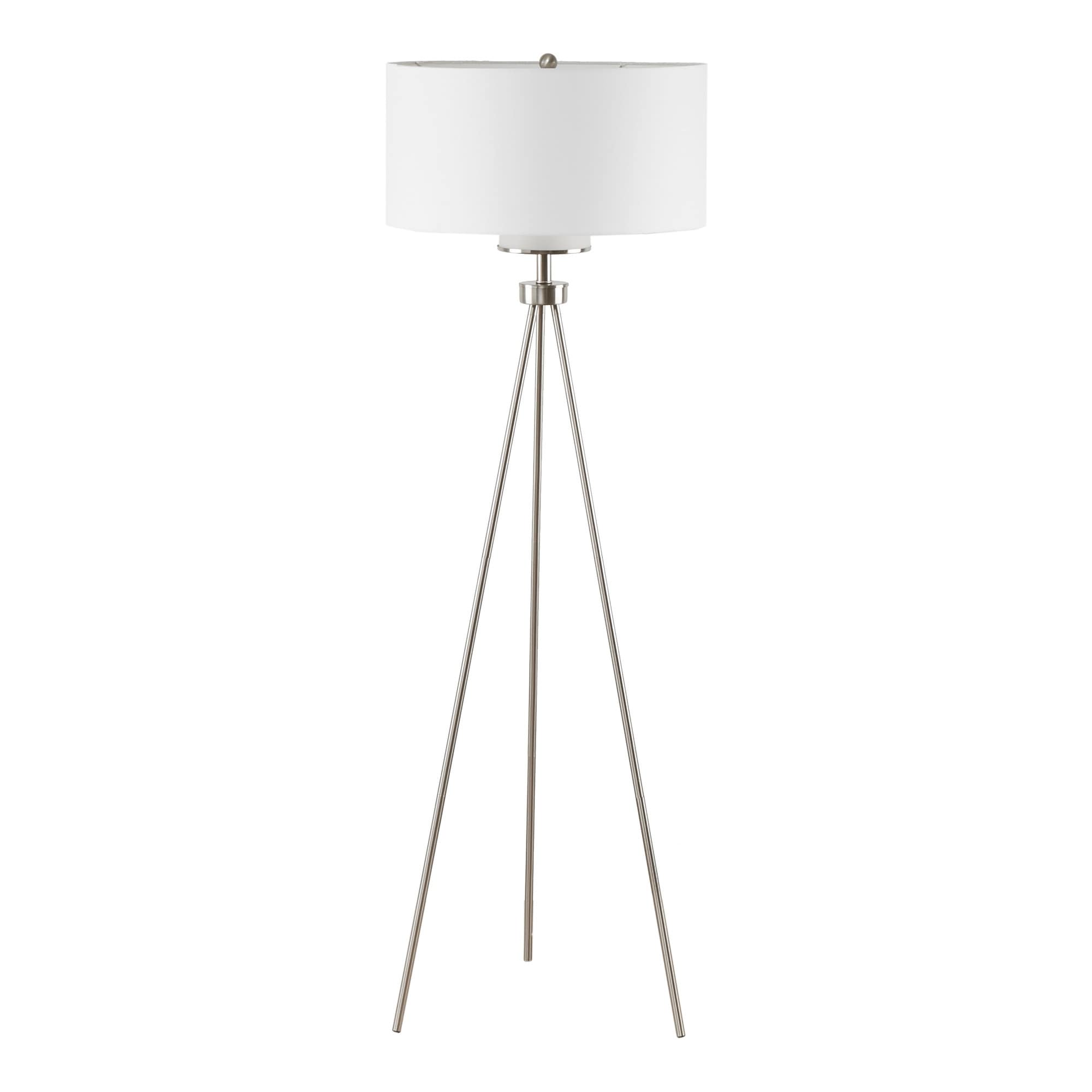 INK+IVY Pacific Metal Tripod Floor Lamp with Glass Shade