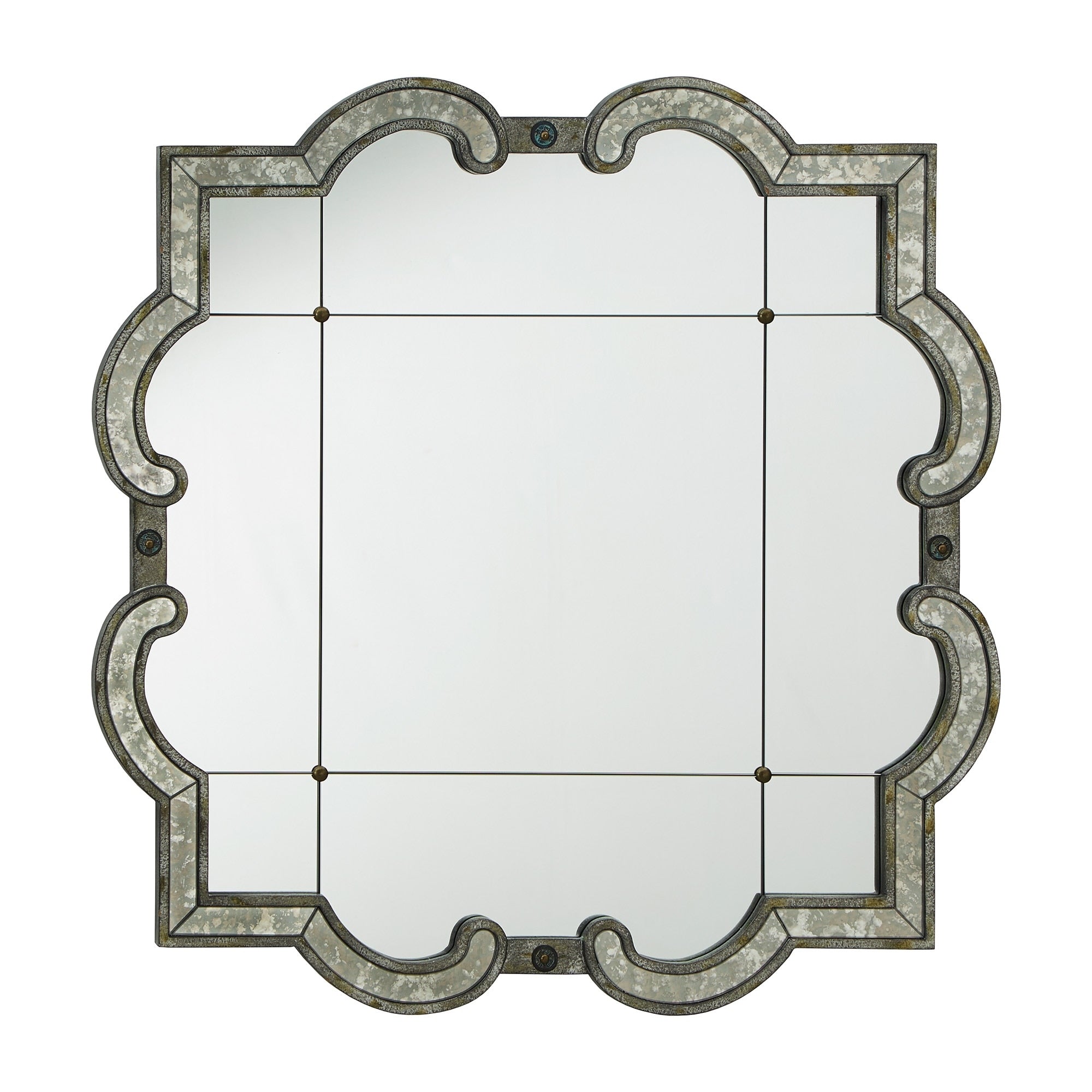 Fantina Antique Silver Paned Wall Mirror by iNSPIRE Q Classic
