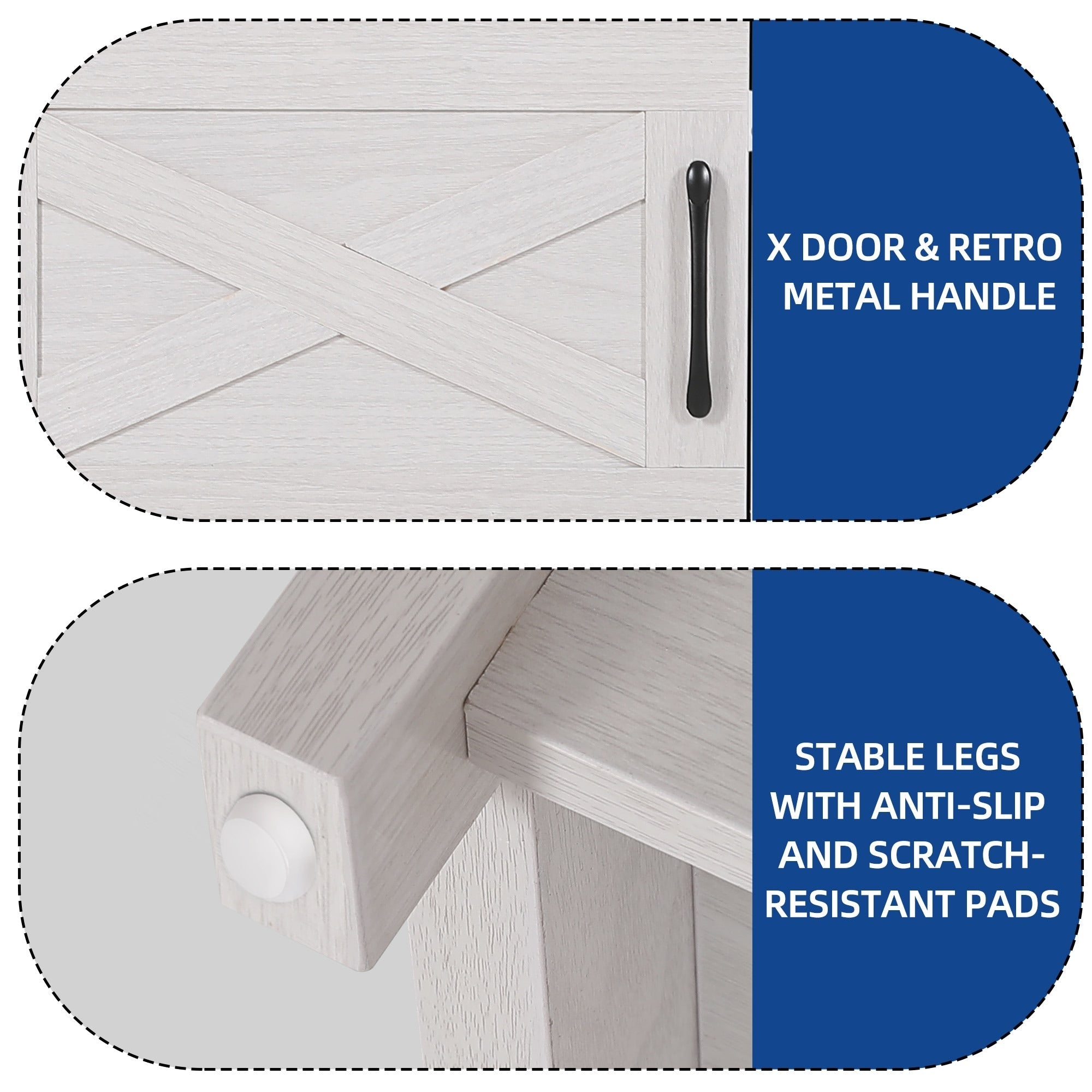 Farmhouse TV Stand for up to 65 TV with Doors and Open Shelves Media Console Power Outlet