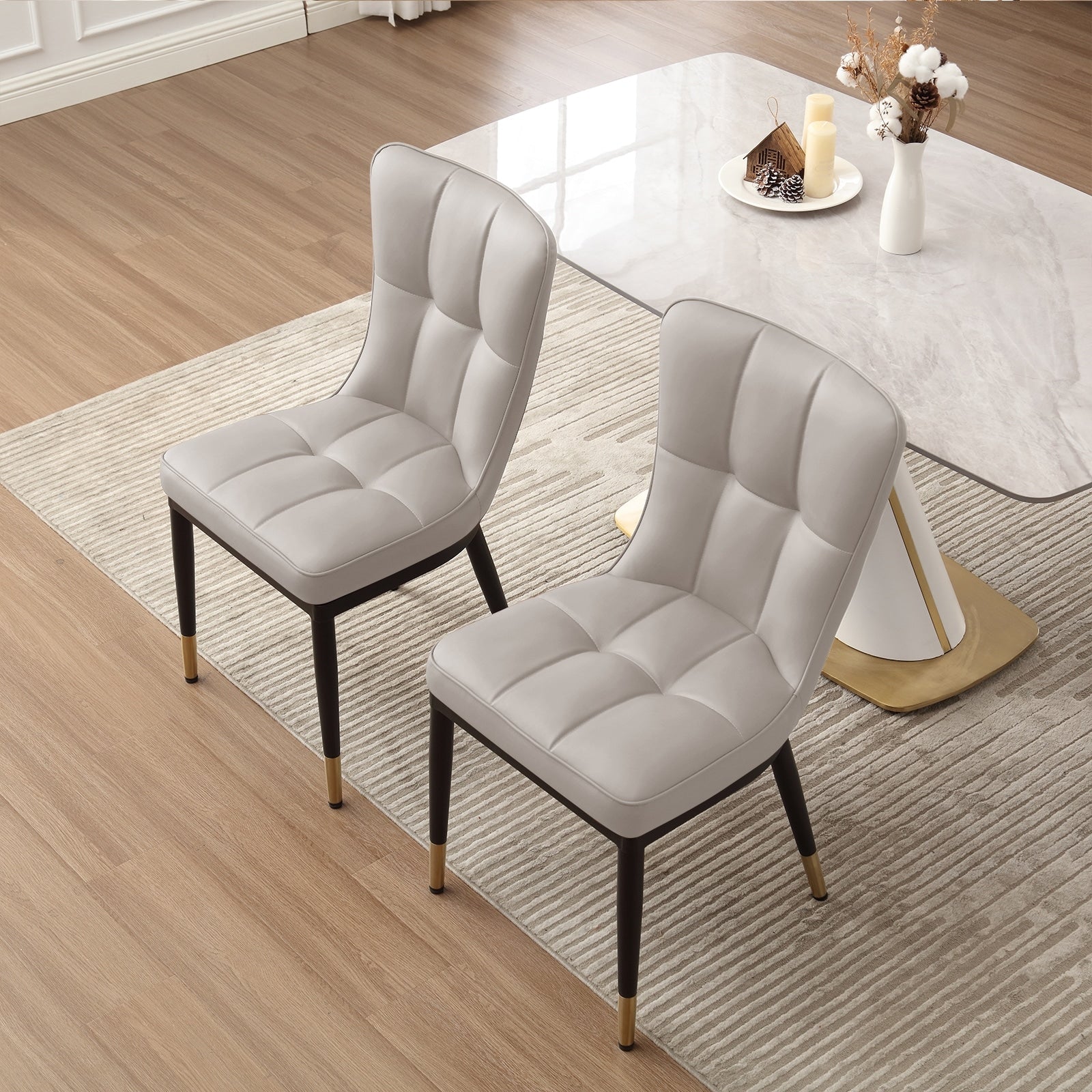 Faux Leather Upholstered Dining Chairs Set of 2/4