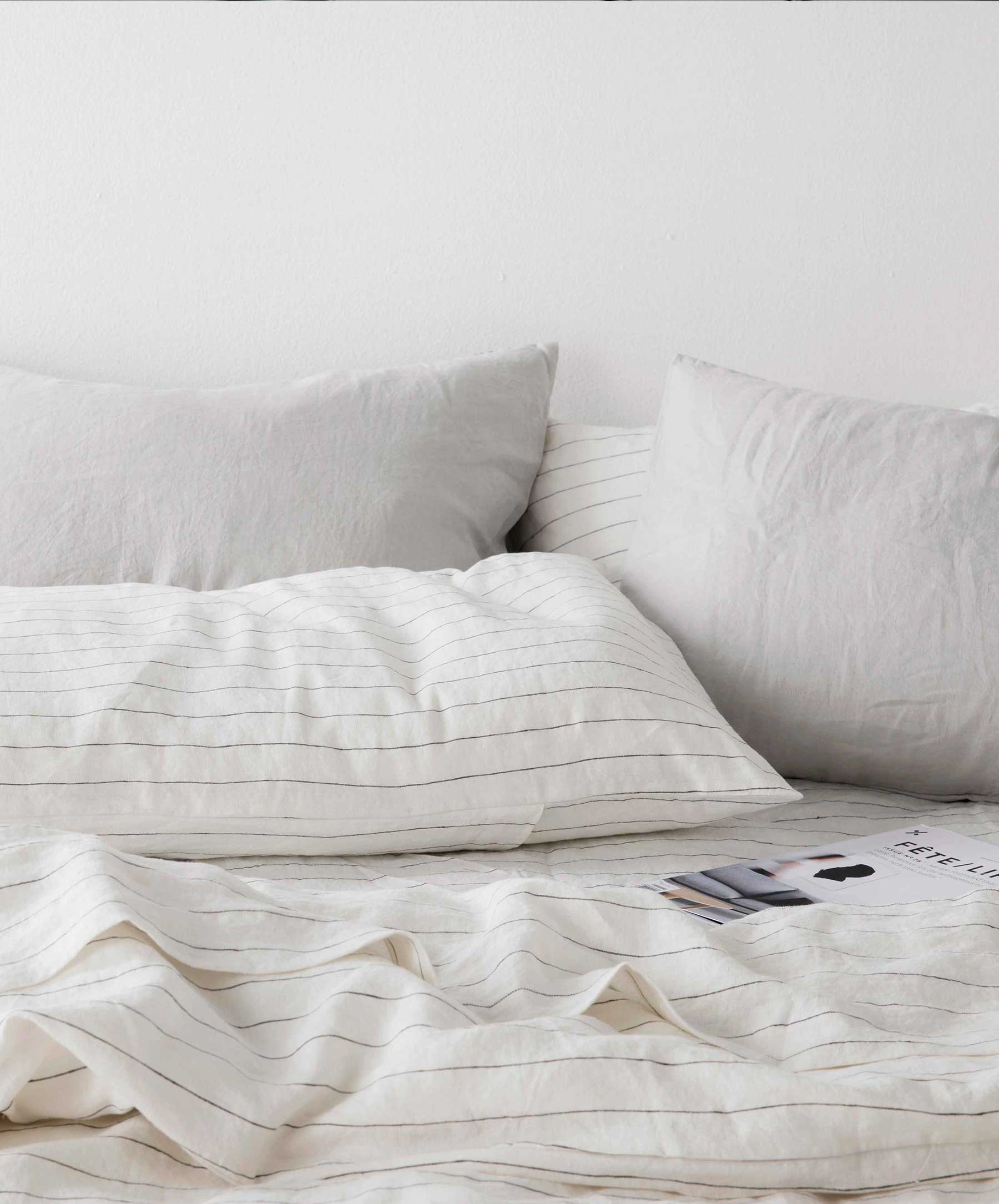 Linen Sheet Set with Pillowcases - Pencil Stripe