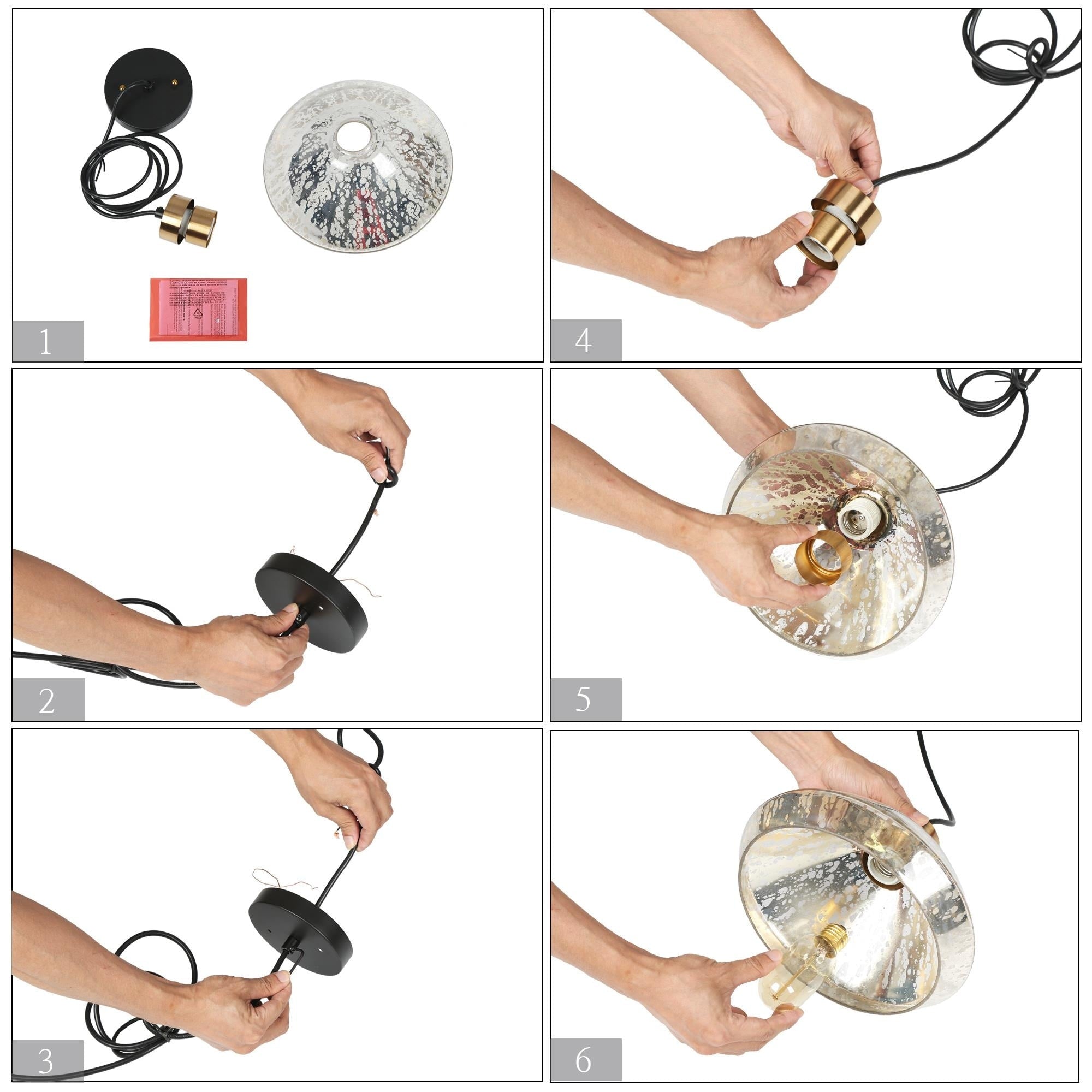 Flyn Modern 1-Light Mercury Glass Kitchen Island Pendant Lights