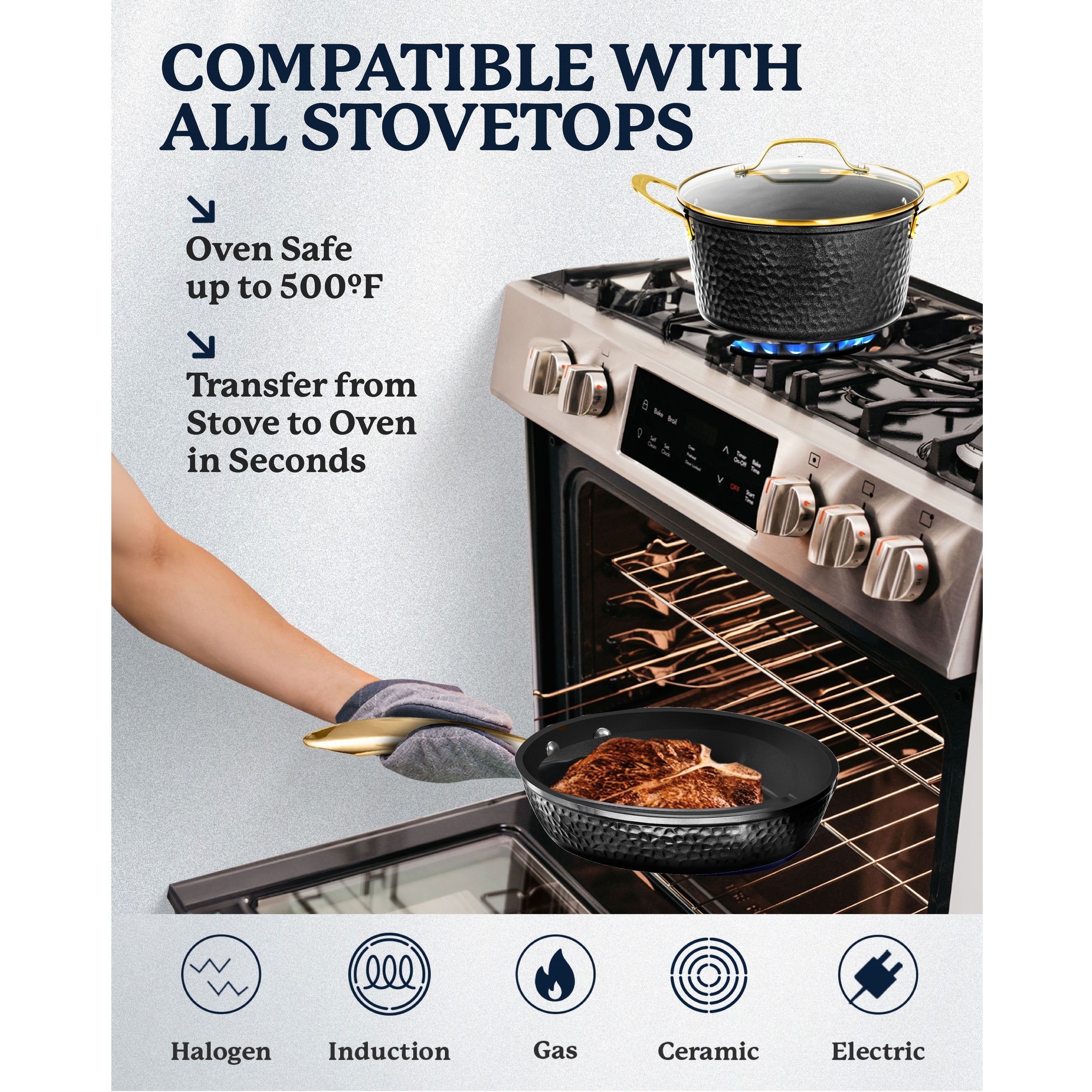 Granitestone Charleston Hammered 15 Piece Nonstick Cookware Set