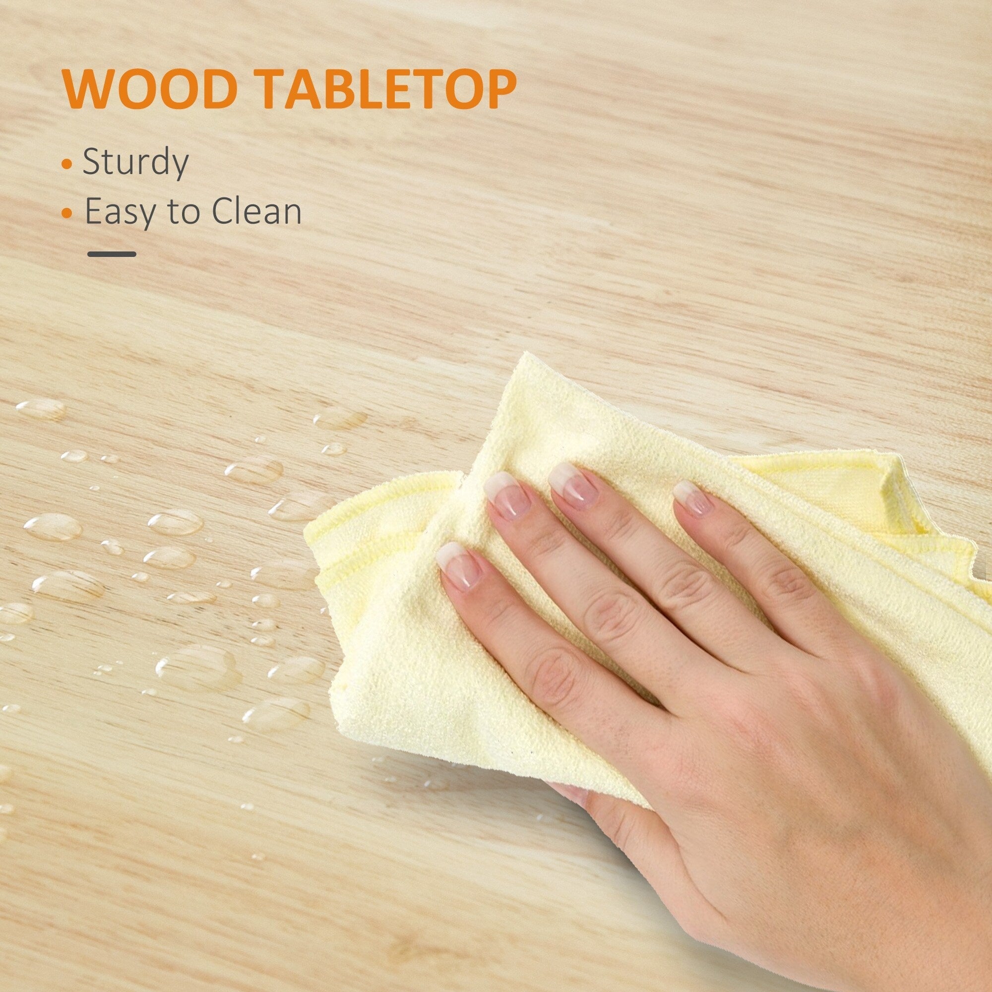 HOMCOM Kitchen Trolley, Wood Top Utility Cart on Wheels with Open Shelf and Storage Drawer for Dining Room, Kitchen