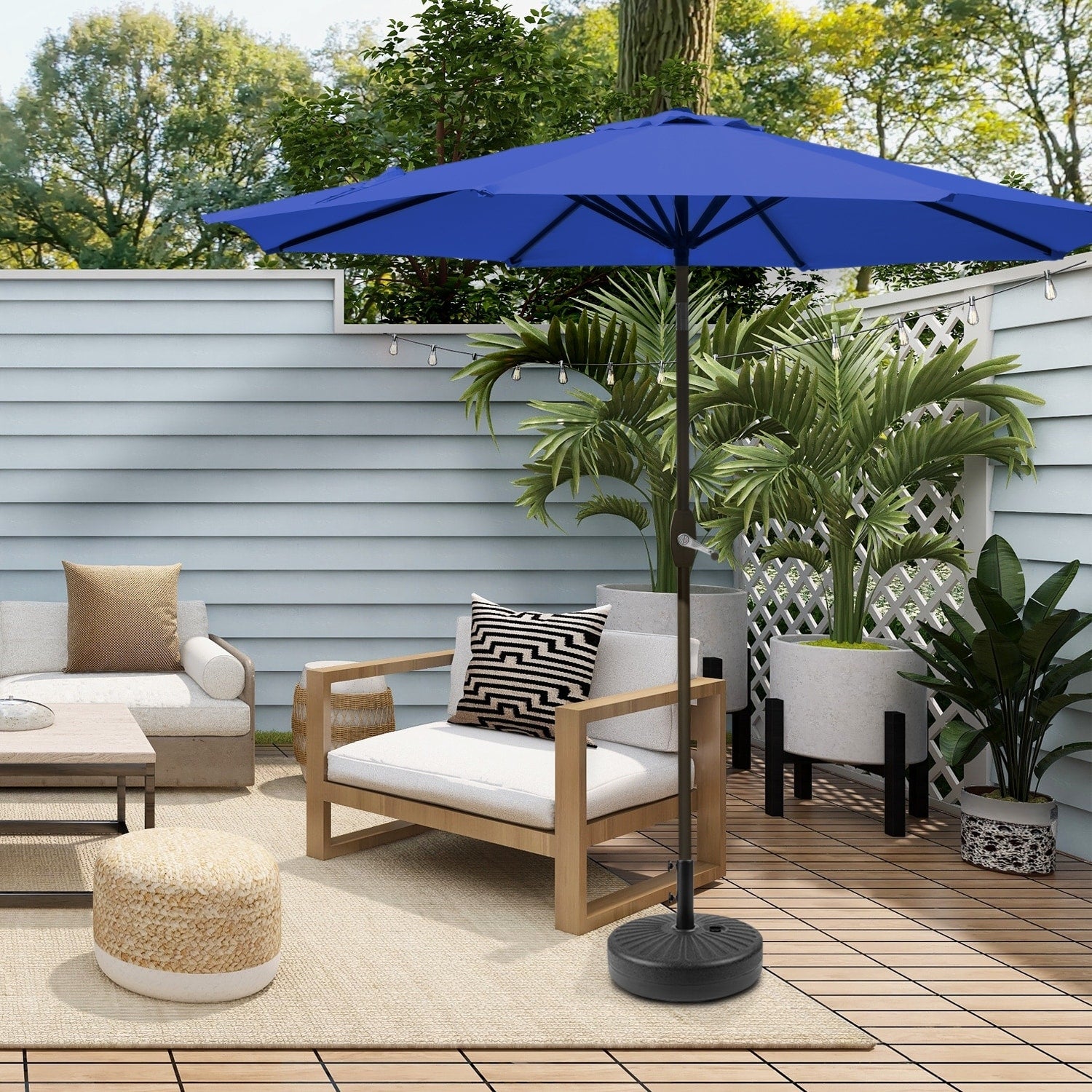 Holme 9-foot Patio Umbrella and Base Stand