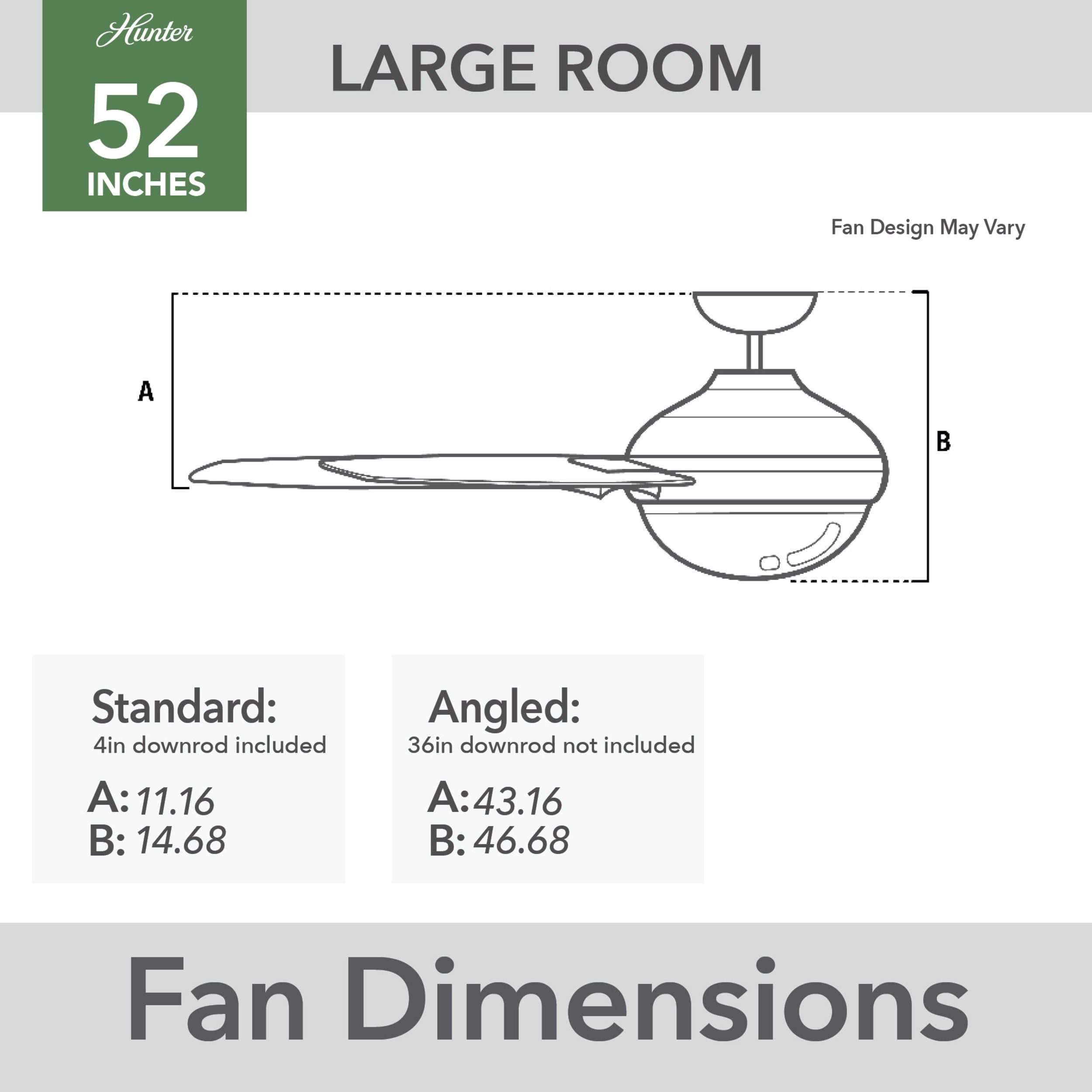Hunter 52 Skyflow Outdoor Ceiling Fan w/ LED Light Kit, Wall Control - Coastal Modern Contemporary - WeatherMax - WET-RATED!