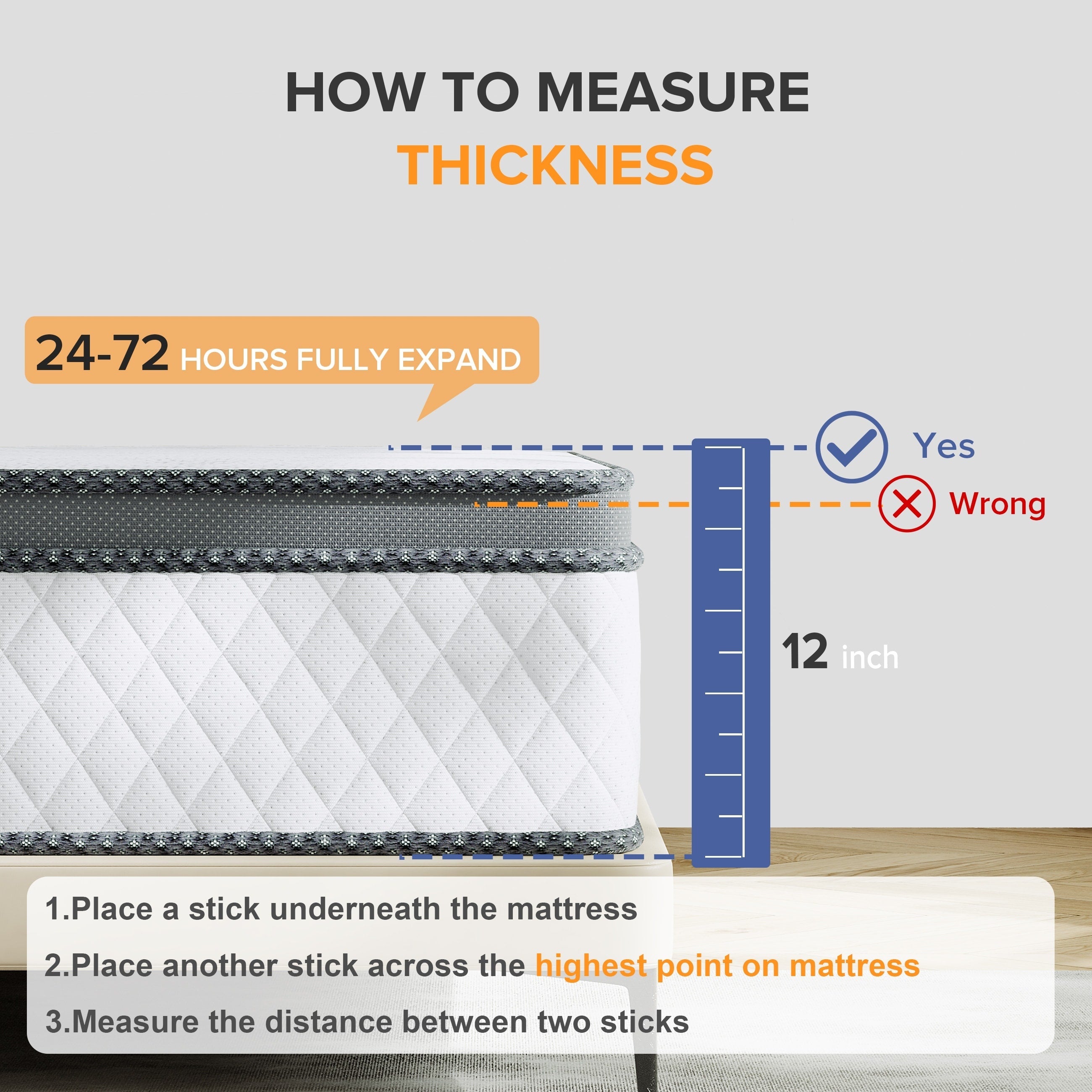 SweDrea 12 in. Medium Hybrid Memory Foam Mattress with CertiPUR-US and Oeko-TEX , Featuring Bamboo Charcoal Absorption.