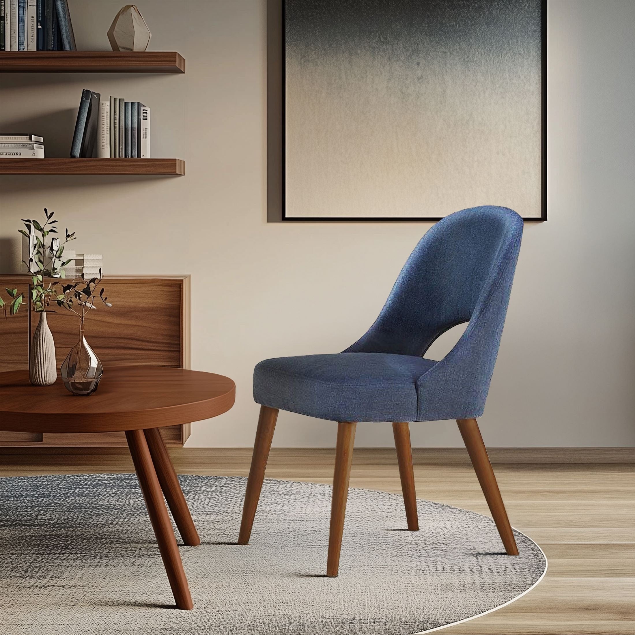 INK IVY Nola Upholstered Dining Side Chairs with Cutout Back design (Set of 2)