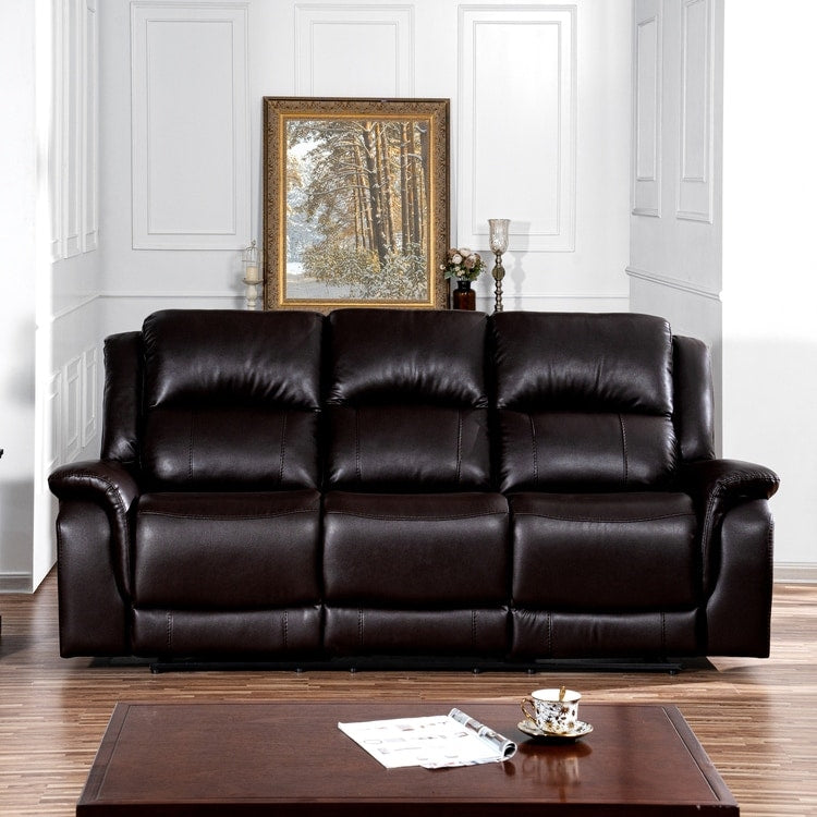 Leather Manual Recliner Sofa Collection for Living Room Leather Reclining Furniture for Home Office Living Room