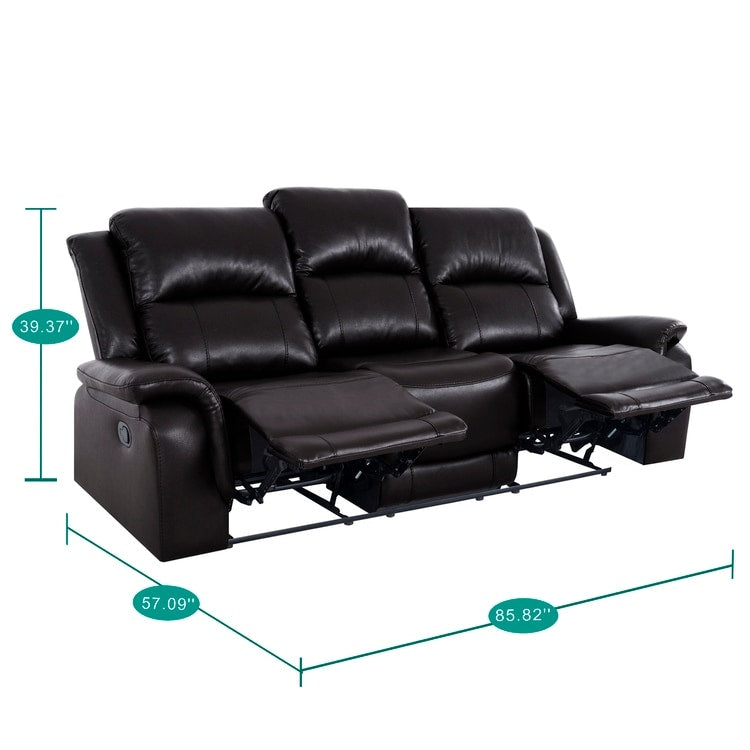 Leather Manual Recliner Sofa Collection for Living Room Leather Reclining Furniture for Home Office Living Room