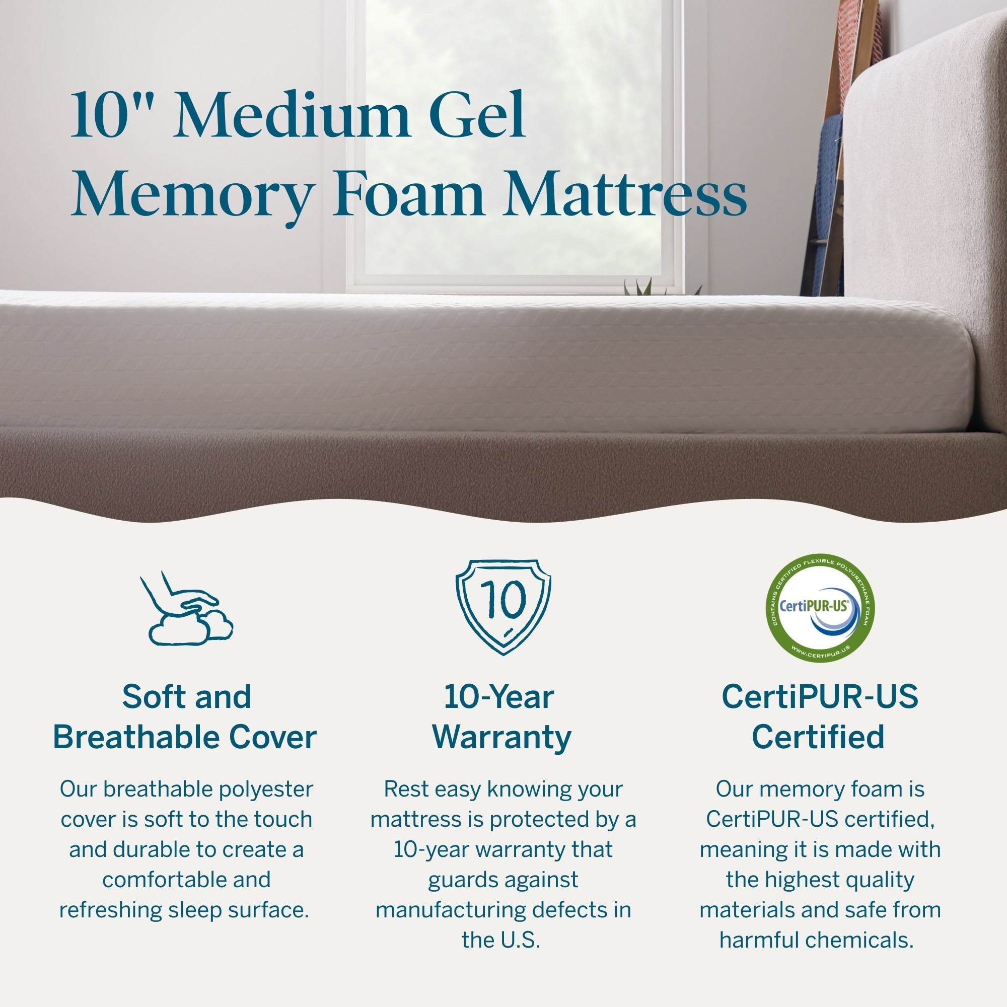 Lucid 10-inch Luxury Gel Memory Foam Mattress