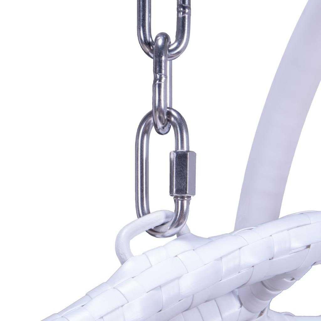 LeisureMod 2 Person Hanging Egg Chair with Stand - Outdoor/Indoor Rattan Wicker Patio Swing Hammock Lounger with Cushions