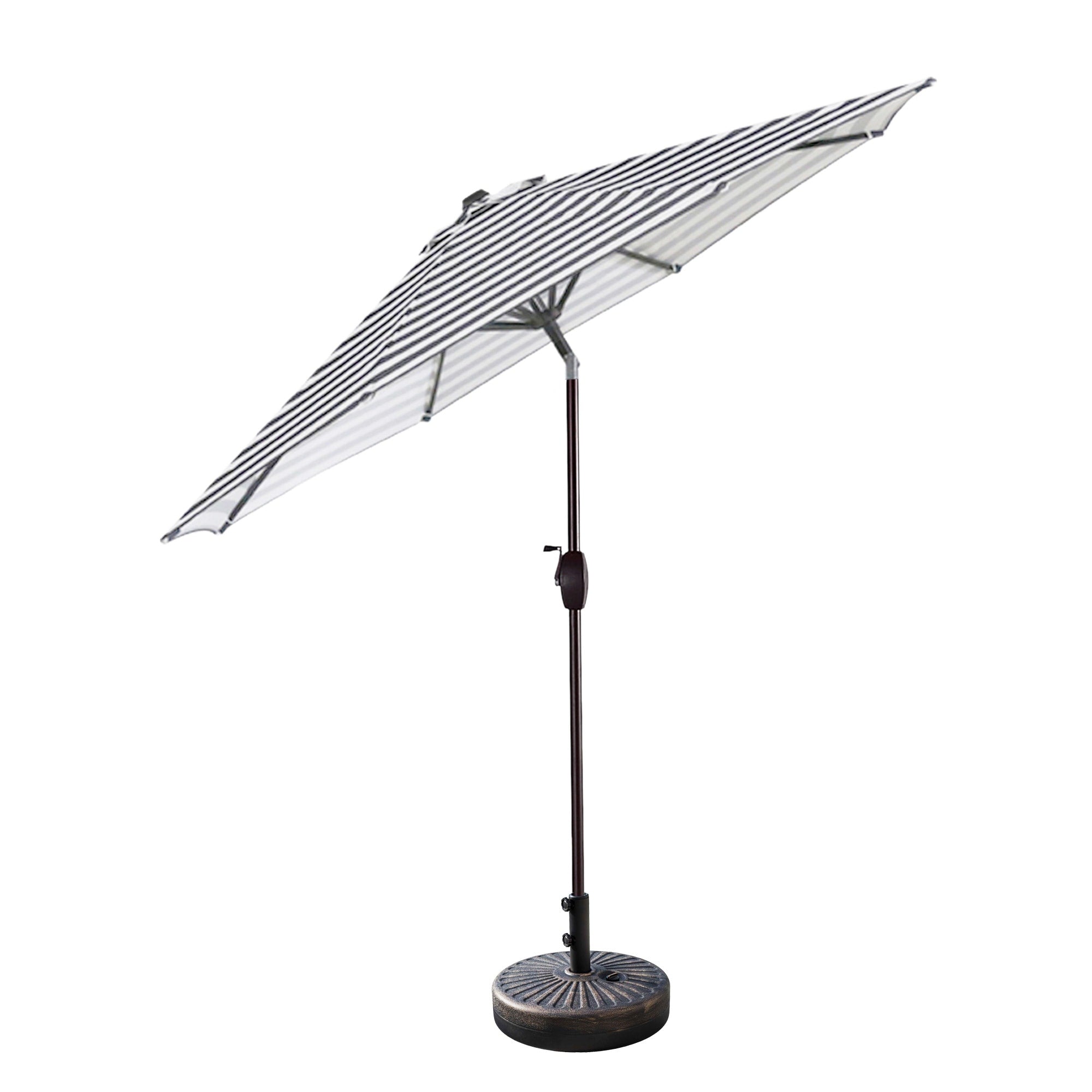 Lopes 9-foot Patio Umbrella with Bronze Finish Base Weight Stand Included
