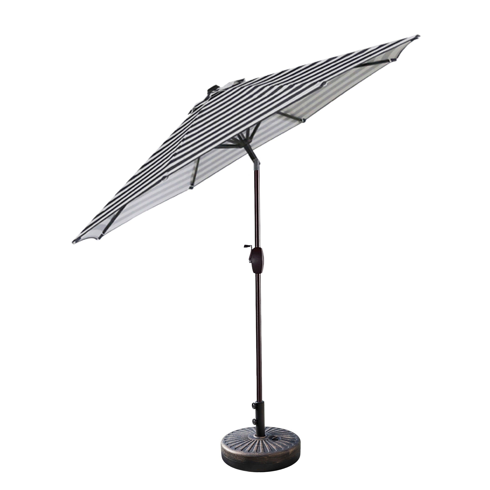 Lopes 9-foot Patio Umbrella with Bronze Finish Base Weight Stand Included