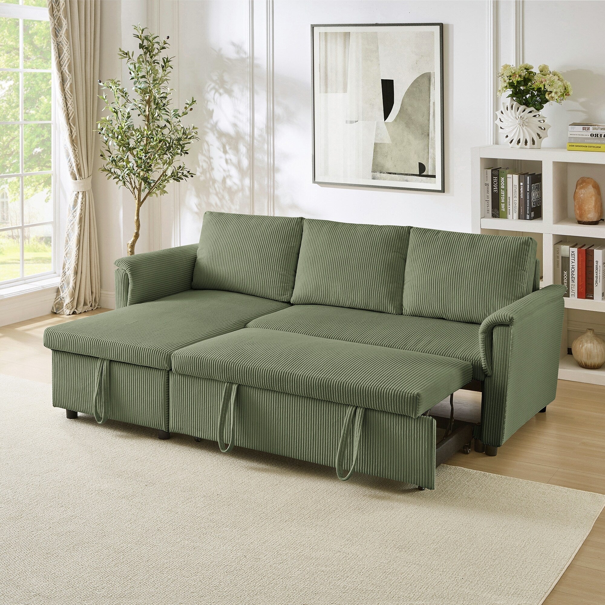 Loveseat Sofa with Chaise Lounge L-Shaped Modular Convertible Sofa with Storage Chaise