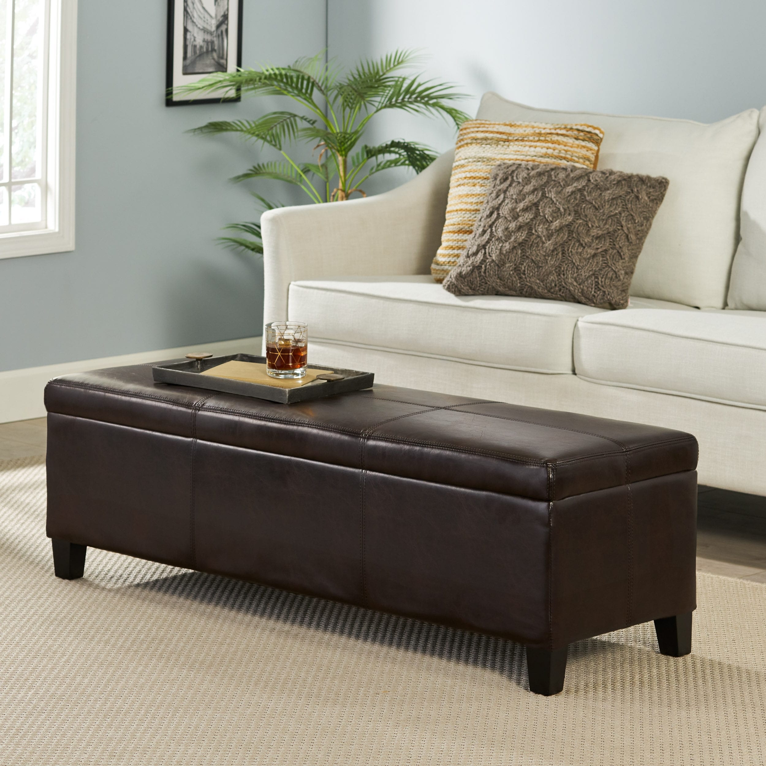 Lucinda Faux Leather Storage Bench by Christopher Knight Home - 51.25 L x 17.50 W x 16.25 H