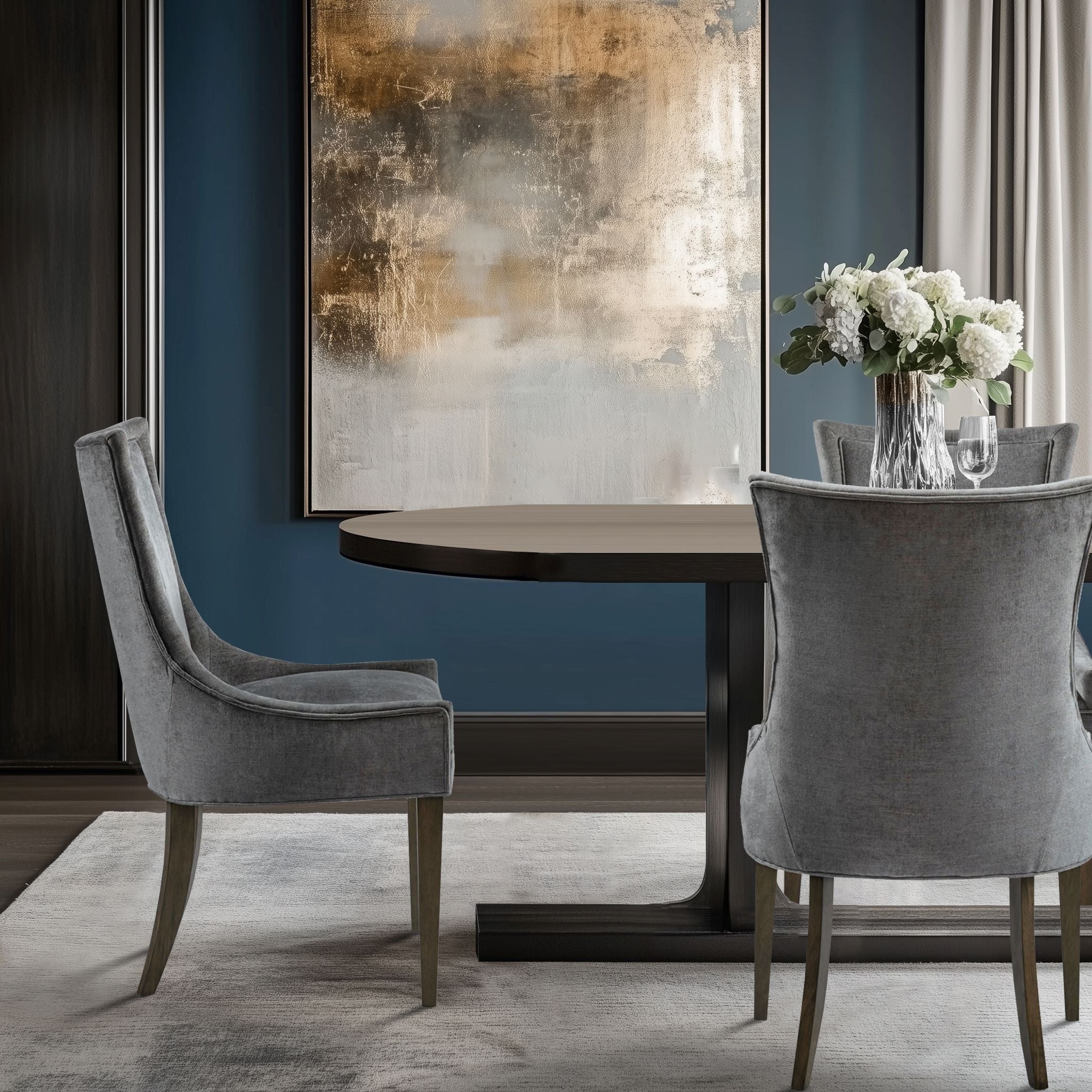 Madison Park Signature Ultra Upholstered Dining Side Chairs With Wood Legs (Set of 2) - N/A