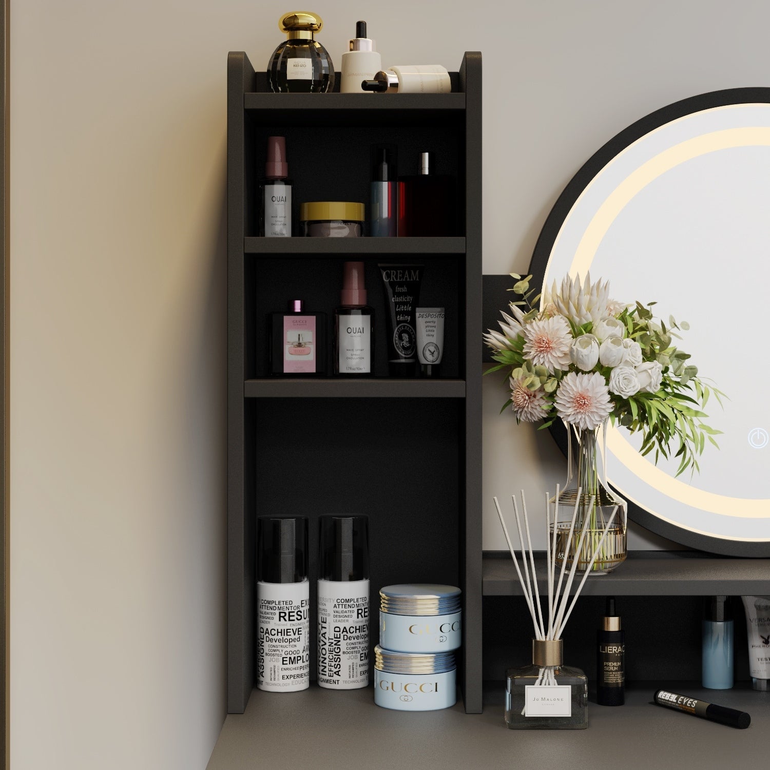 Makeup Vanity Dressing Table Set With Touch Screen Mirror & Stool