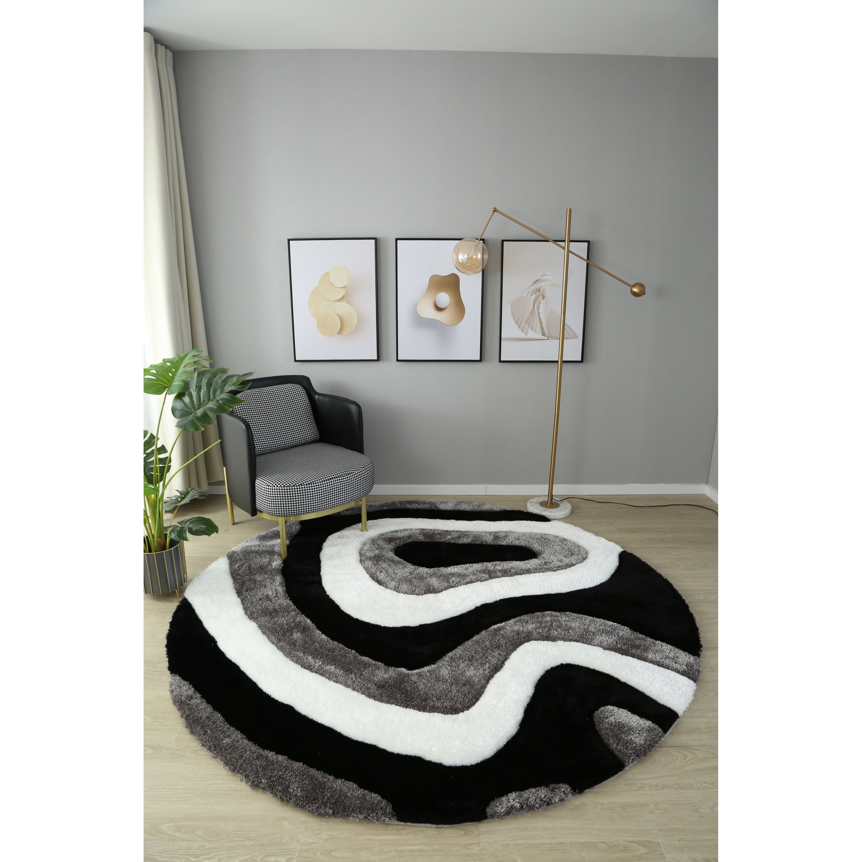 Mateos Shag Abstract Designed Area Rug