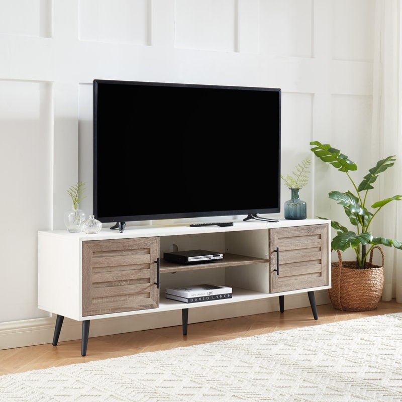 Mid-Century Modern TV Stand For TVs Up To 70 Entertainment Center Media Console - 20.5'' H X 59'' W X 15.5'' D