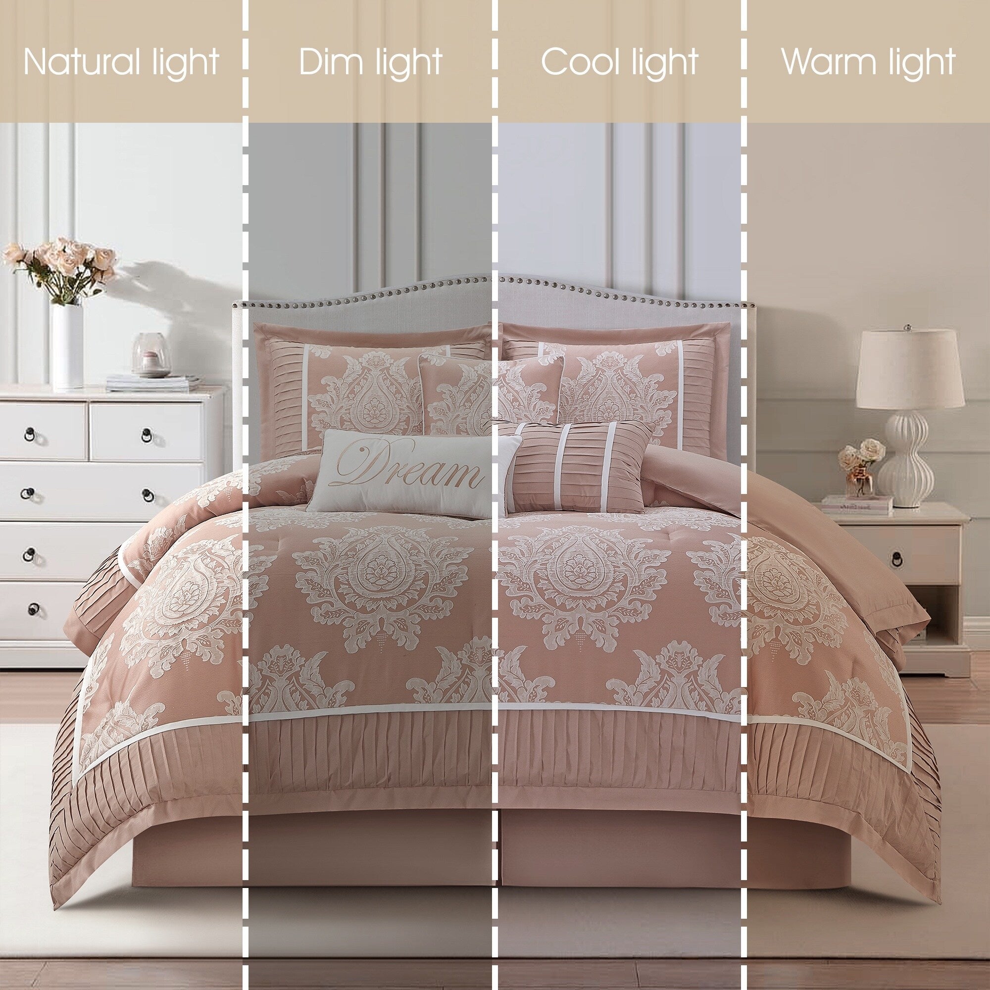 Nanshing Tiana 7 Piece Traditional Damask Comforter Set