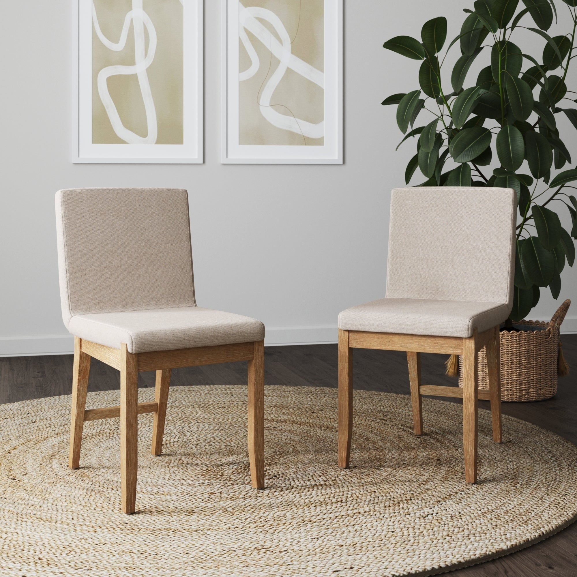 Gracie Modern Bar Stool, Boucle Upholstered Chair and Brushed Wooden Legs