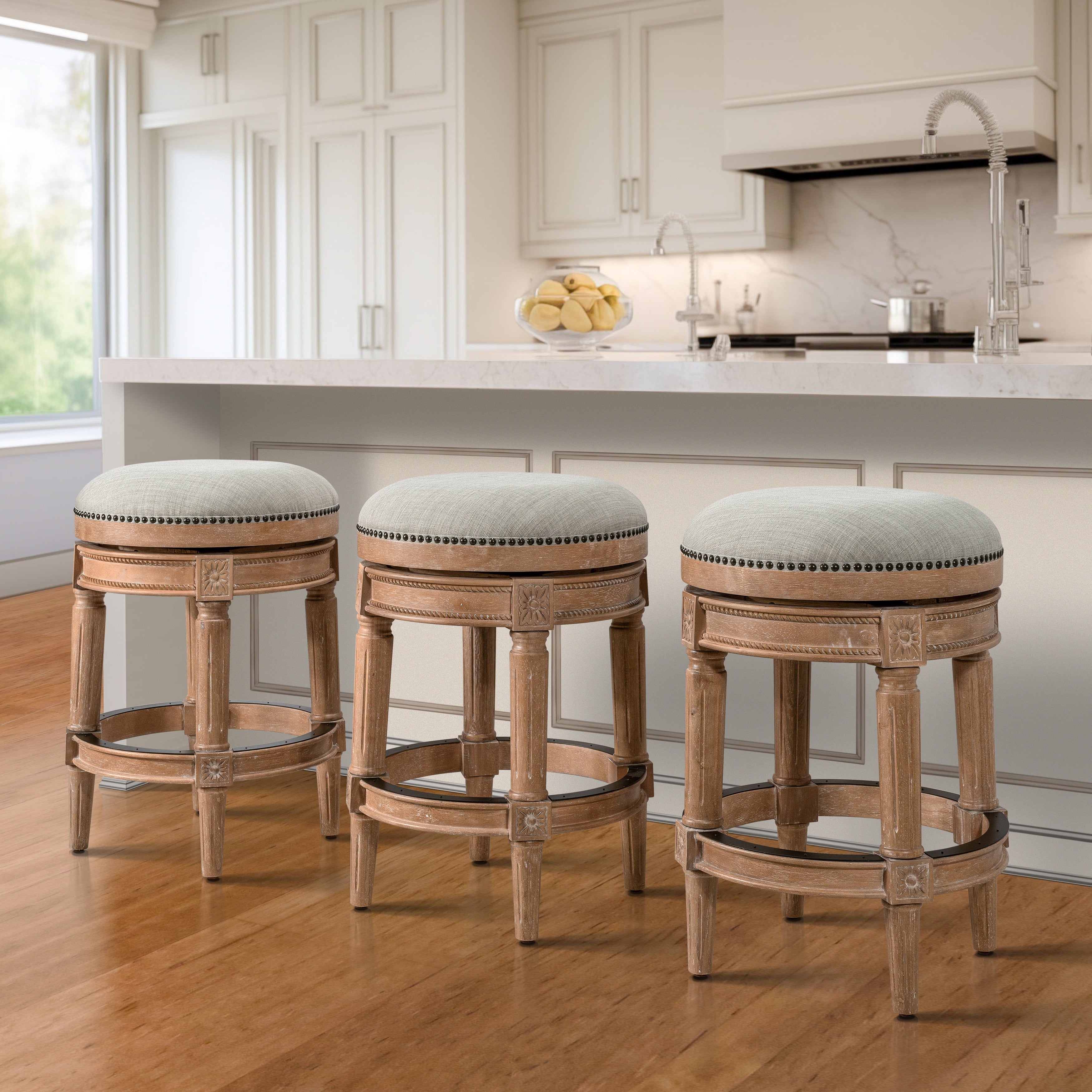 New Ridge Home Goods Chapman Backless Swivel 26 Counter-Height Bar Stool - Counter Height