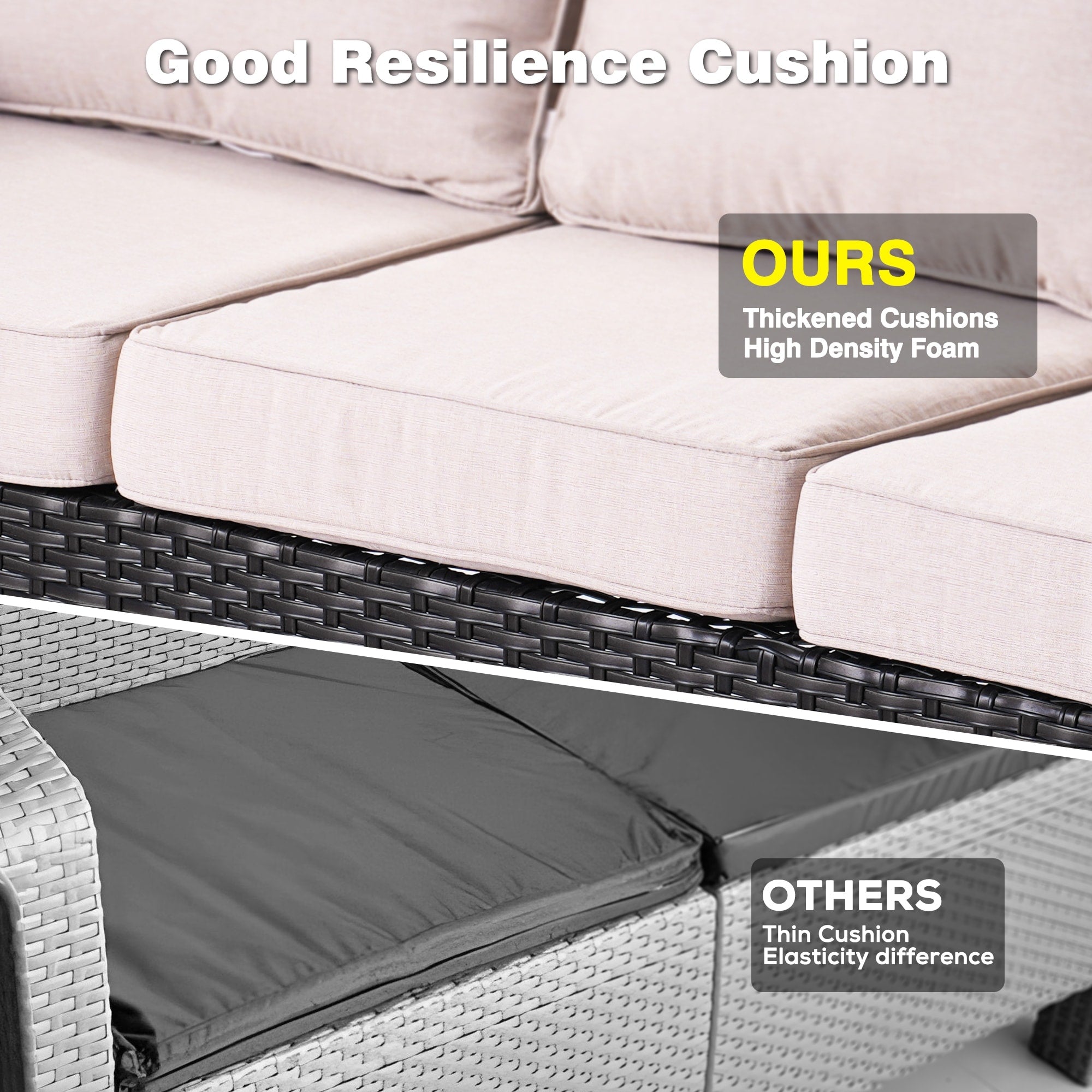 OVIOS 8-piece Patio Wicker Furniture Swivel Chair Set