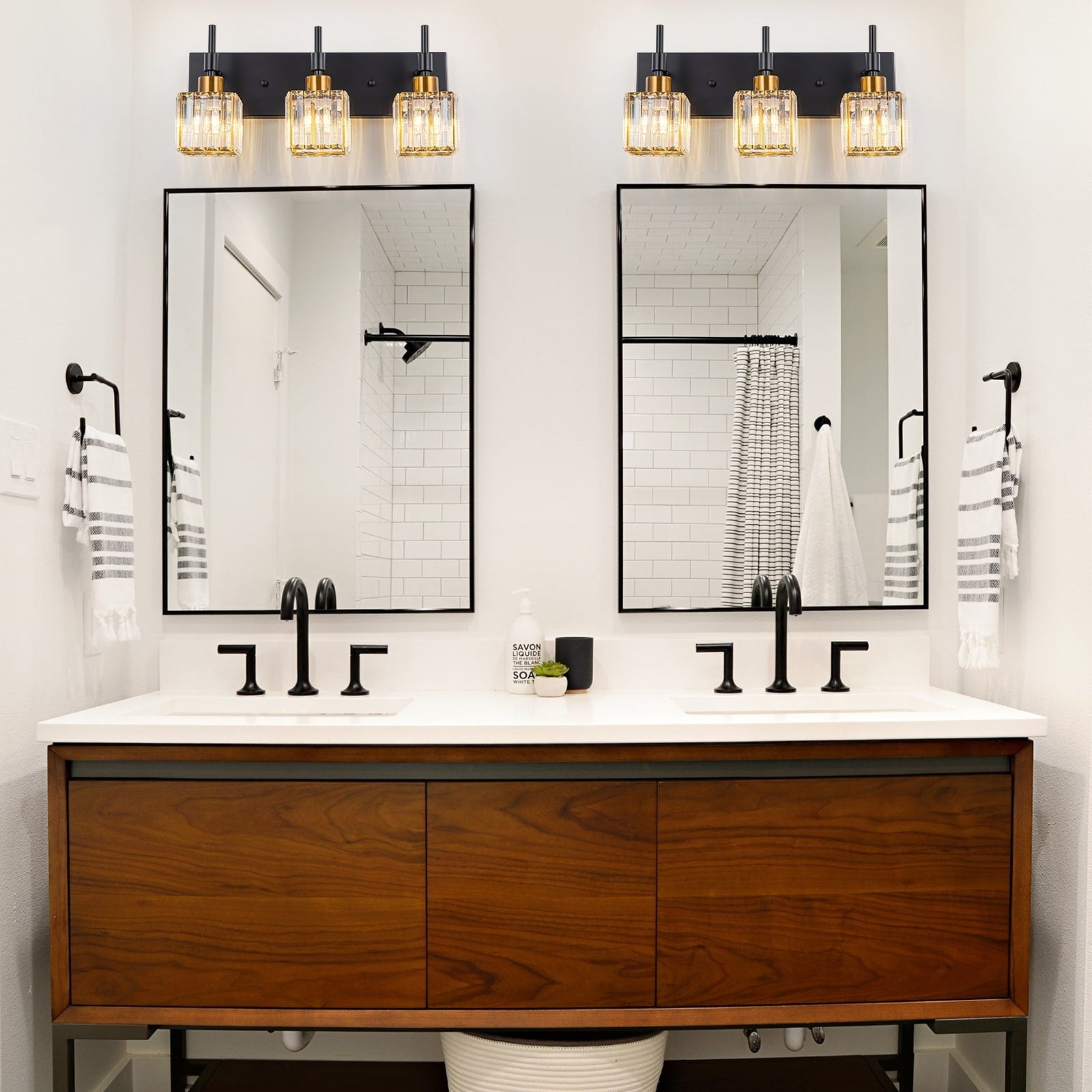 Ora Modern Dimmable Crystal Bathroom Light Fixtures Over Mirror Glam Vanity Lights