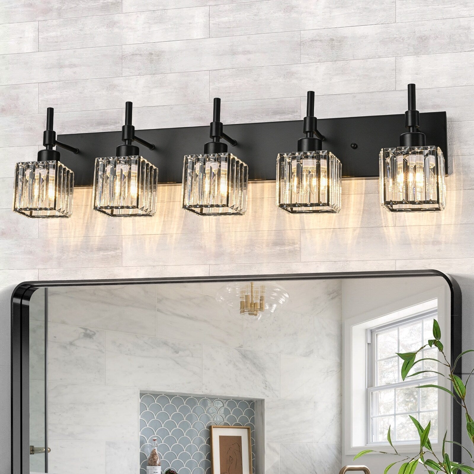 Ora Modern Dimmable Crystal Bathroom Light Fixtures Over Mirror Glam Vanity Lights