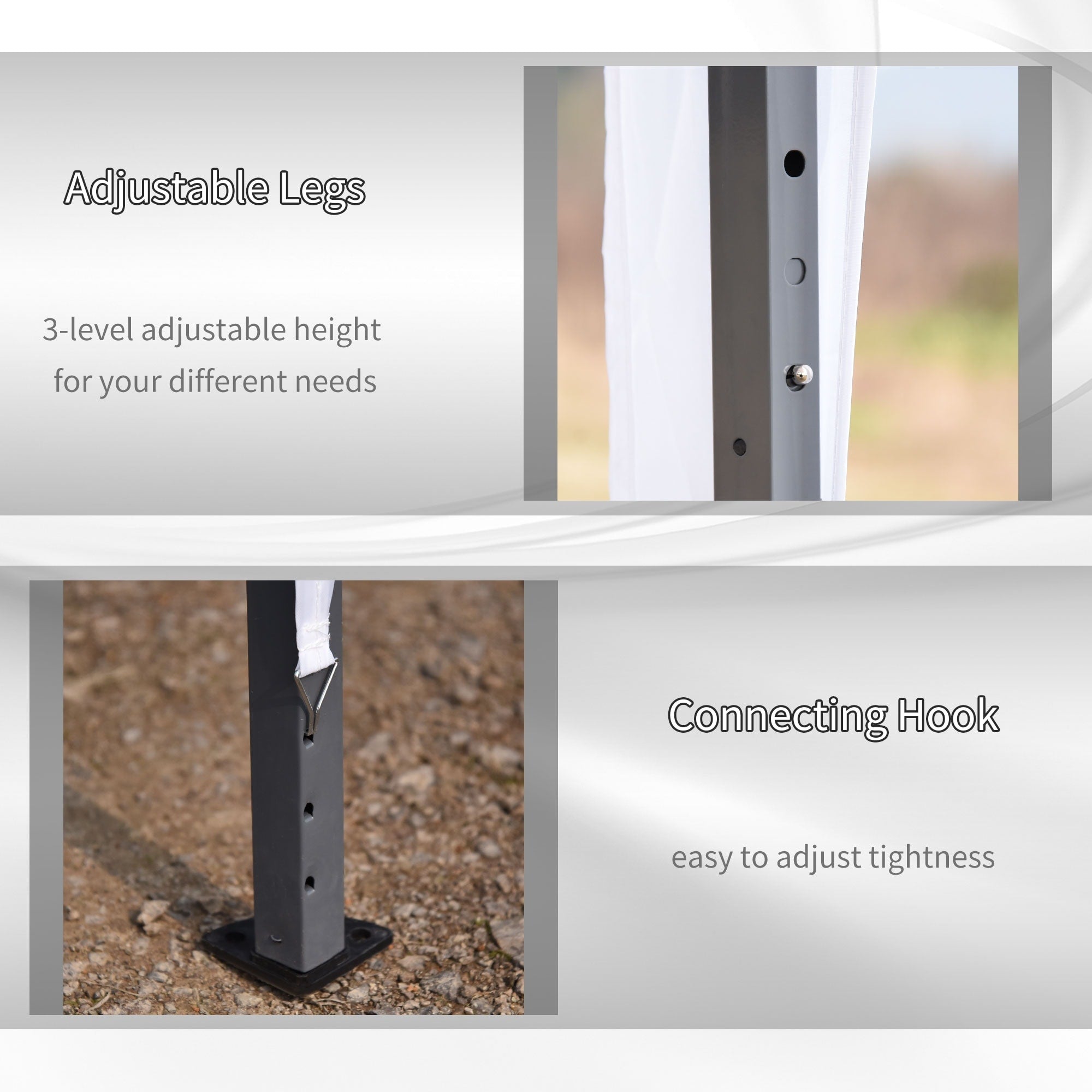 Outsunny Heavy Duty Pop Up Canopy with Sturdy Frame, UV Fighting Roof, Carry Bag for Patio, Backyard, Beach, Garden