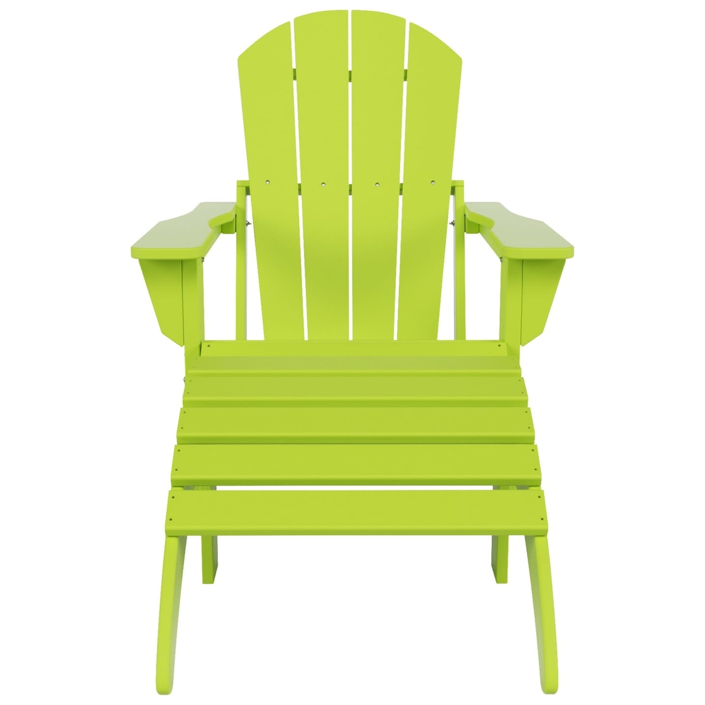 Polytrends Laguna Hdpe All Weather Outdoor Patio Foldable Adirondack Chair With Ottoman (2-Piece Set)
