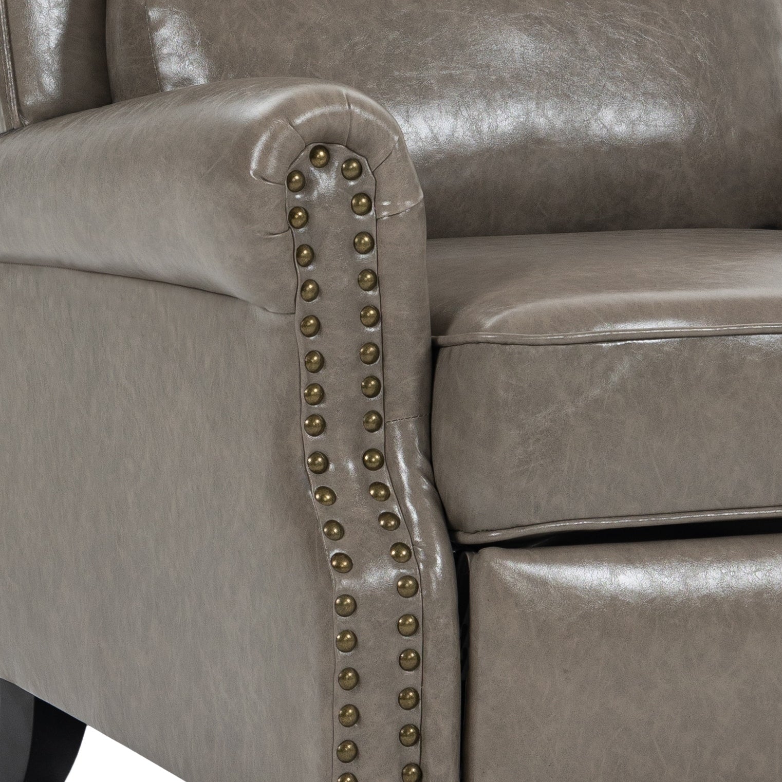 Manual Pushback Recliner Chairs with Nailhead Trim
