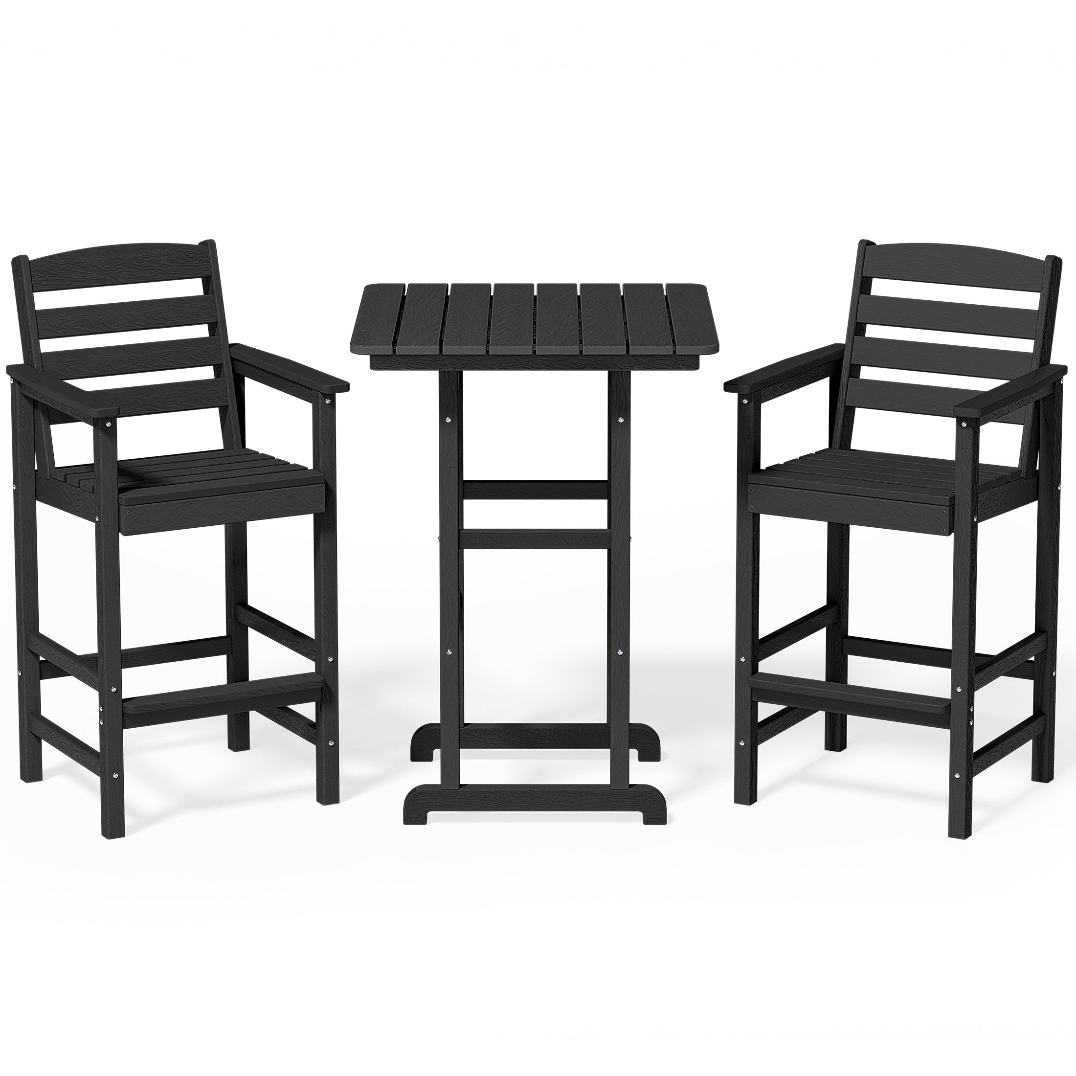 Plastic Tall adirondack Chair Set Of 3-Piece Patio Conversation Set