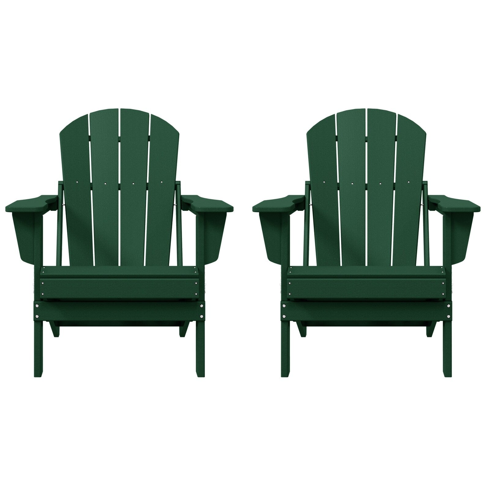 Polytrends Laguna Weather Resistant Outdoor Patio Folding Adirondack Chairs (Set of 2)