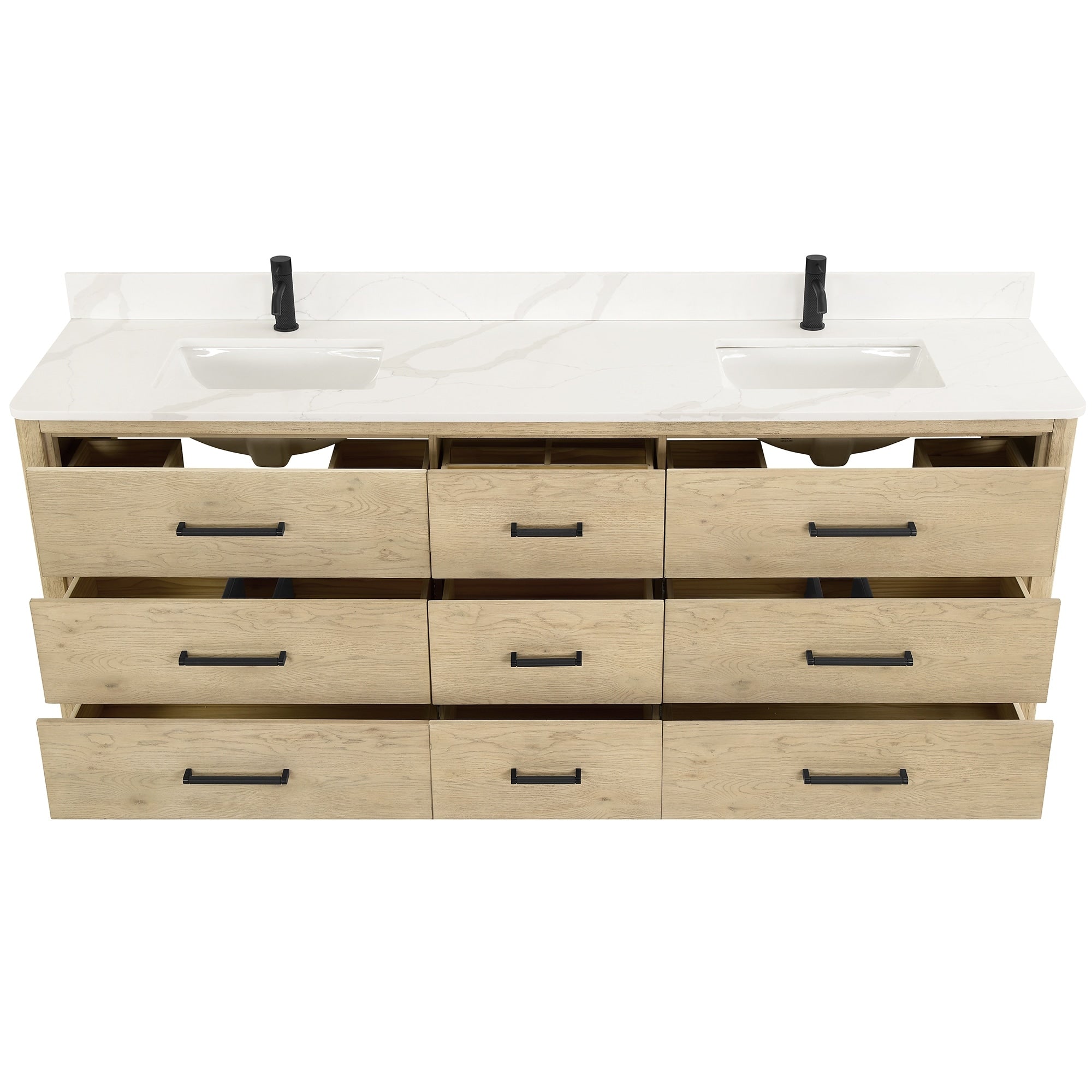 Porto Bath Vanity with White Quartz Stone Top without Mirror