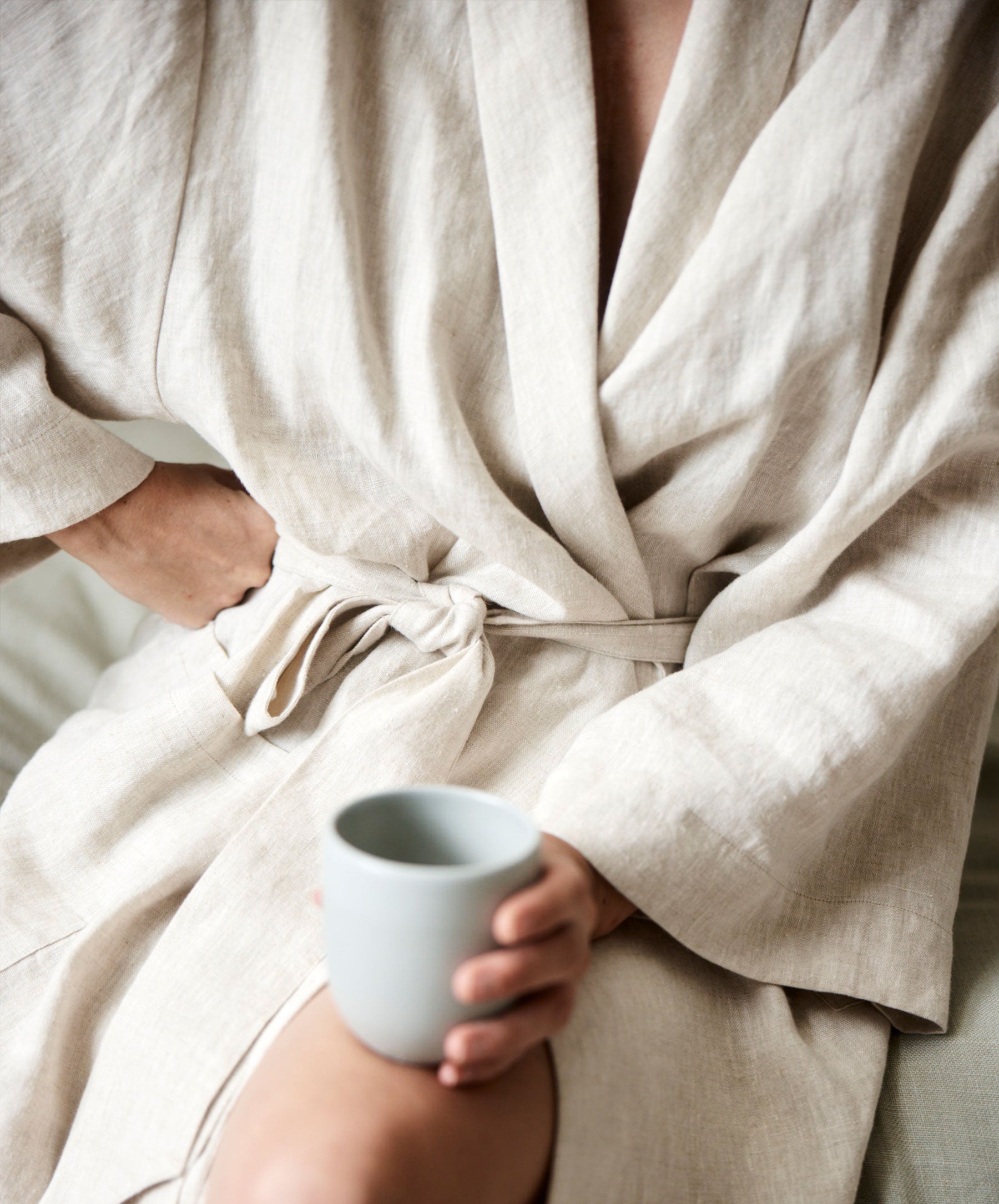 Linen Robe - Natural