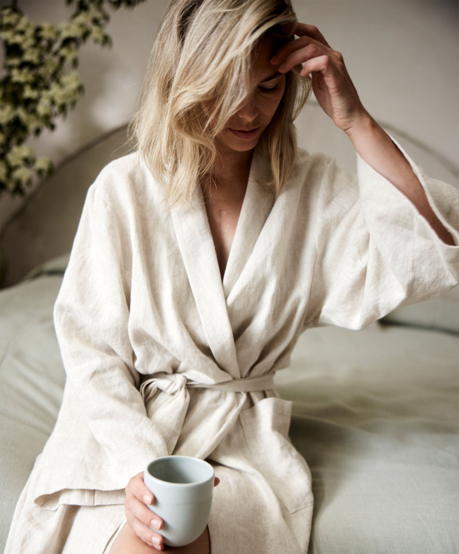 Linen Robe - Natural