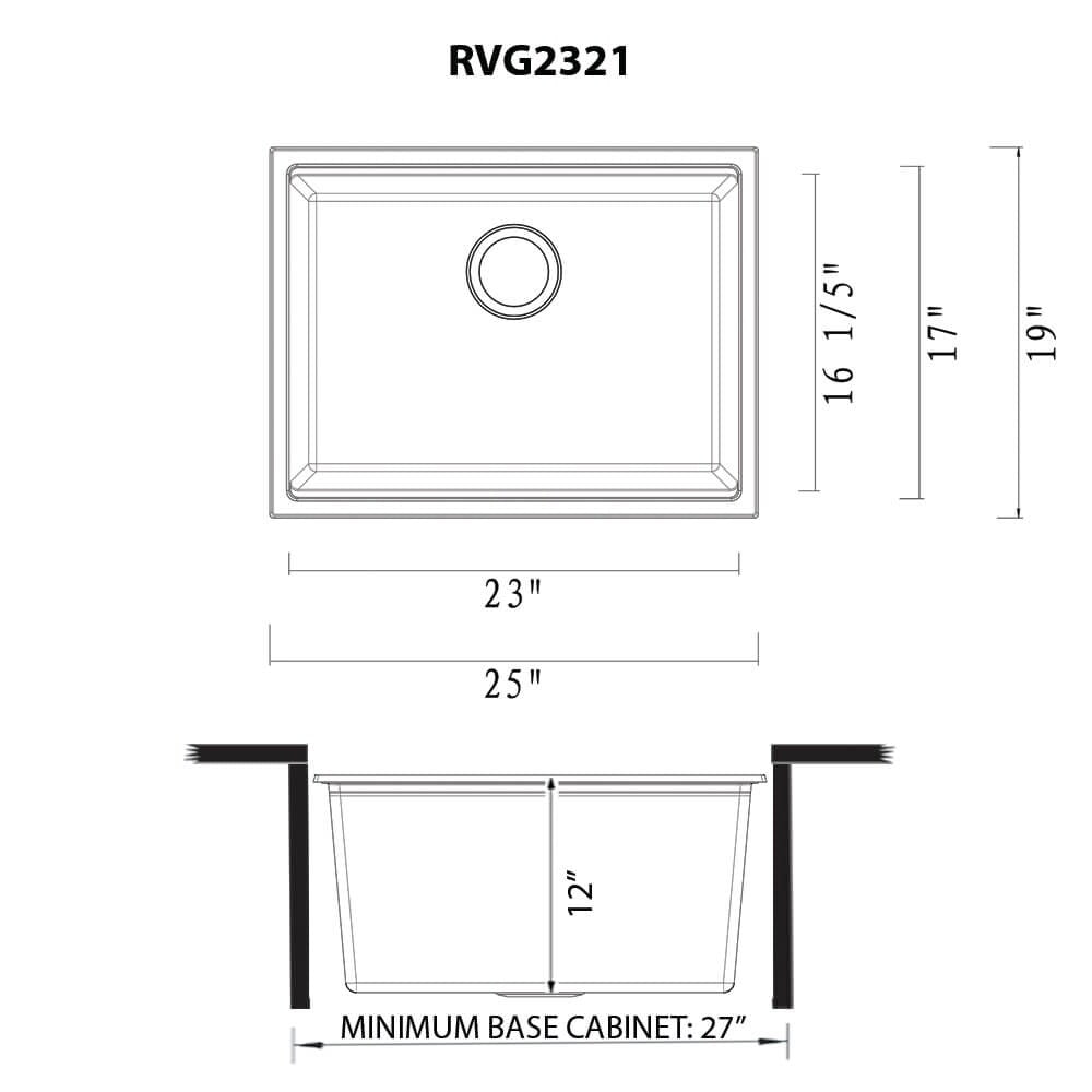 Ruvati 25-inch epiRock Workstation Warm White Undermount Laundry Sink - RVG2321WB