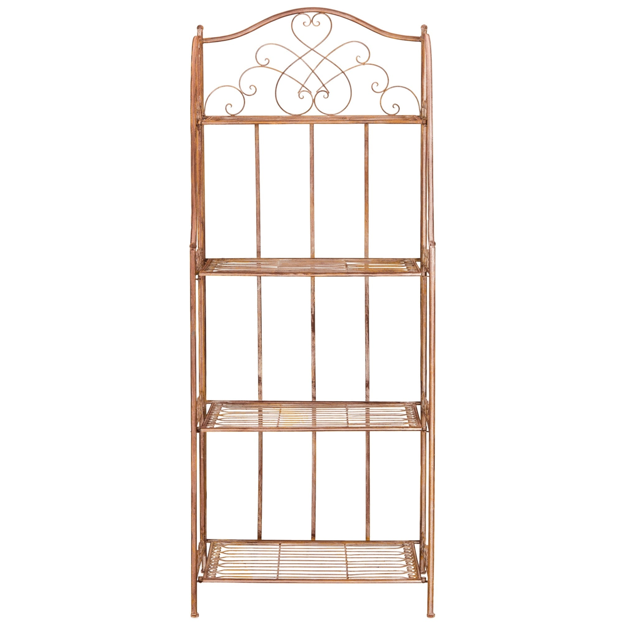 SAFAVIEH Bryn Victorian Wrought Iron 4-Tier Outdoor Bakers Rack - 25 In. W x 15 In. D x 63 In. H - 25W x 15D x 63H
