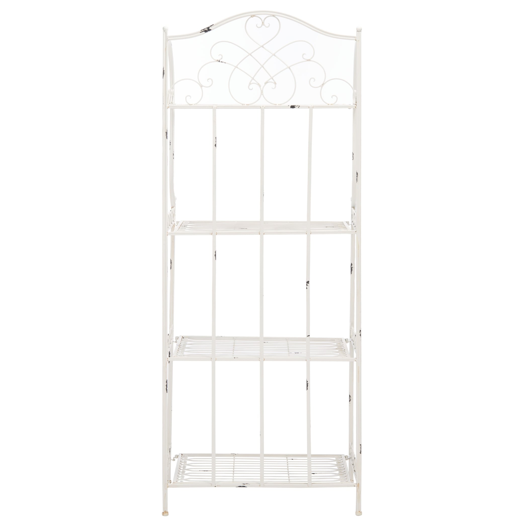 SAFAVIEH Bryn Victorian Wrought Iron 4-Tier Outdoor Bakers Rack - 25 In. W x 15 In. D x 63 In. H - 25W x 15D x 63H
