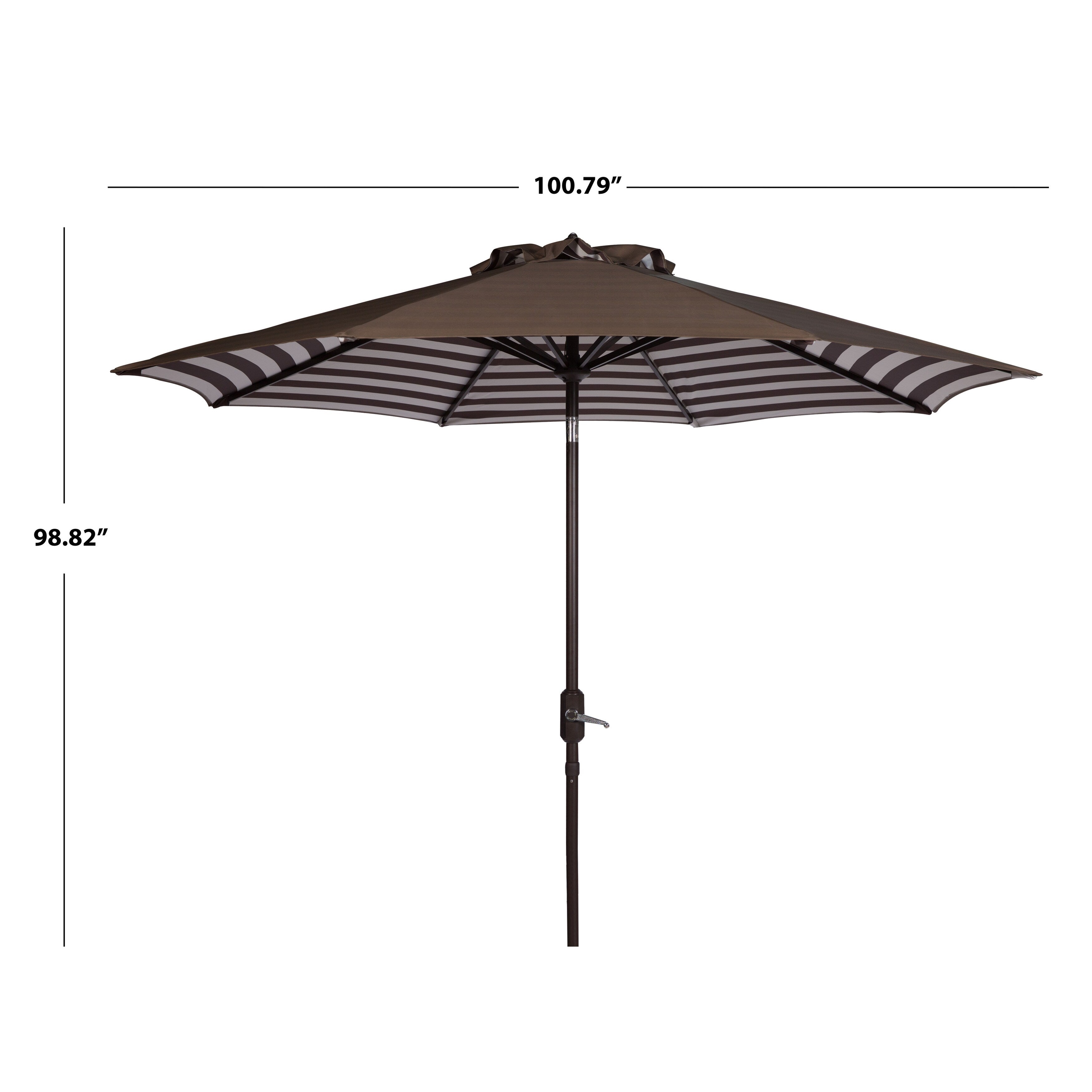 SAFAVIEH Hadire Inside Out Striped 9 Ft Crank Outdoor Umbrella