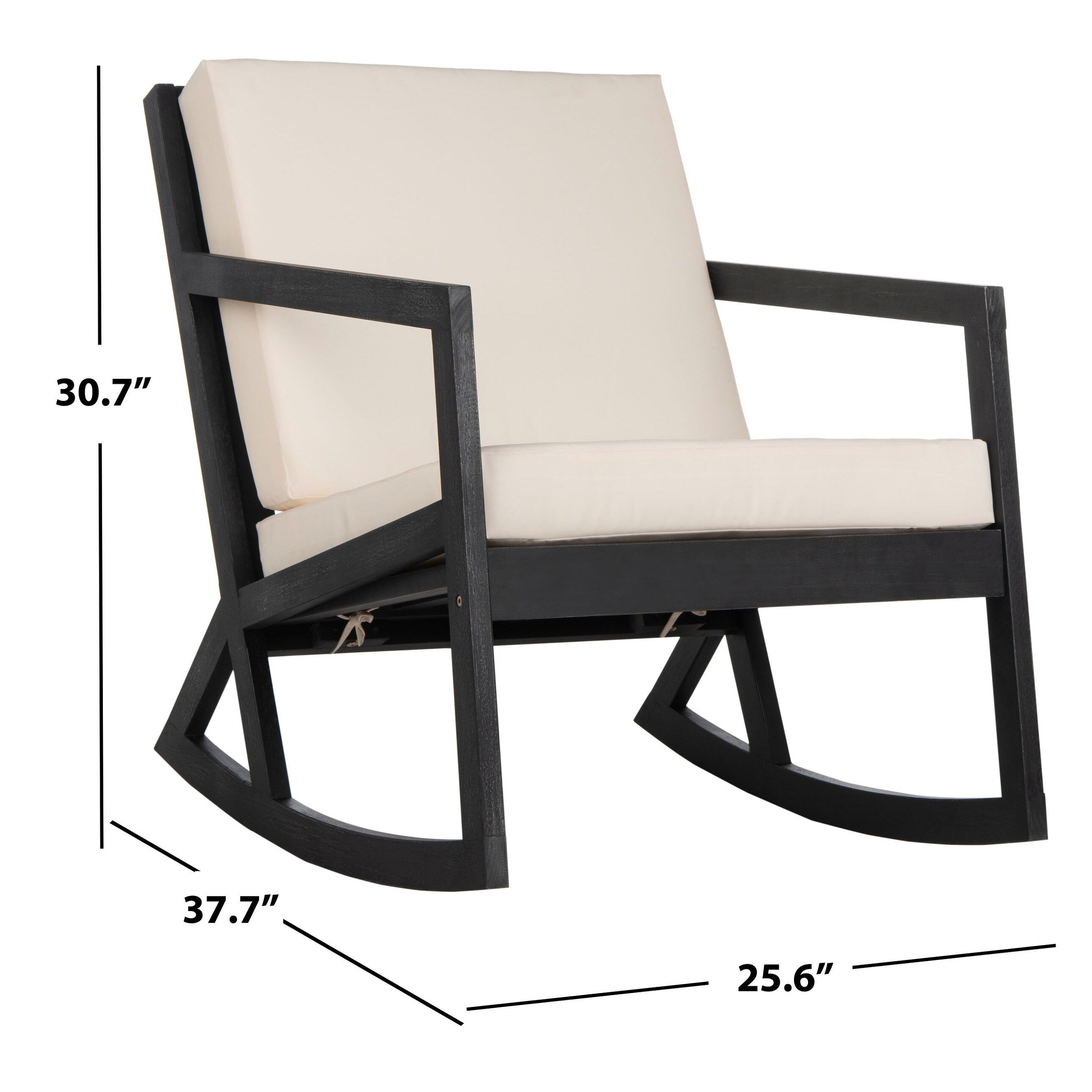 SAFAVIEH Outdoor Makaila Rocking Chair with Cushion - 26W x 31D x 38H