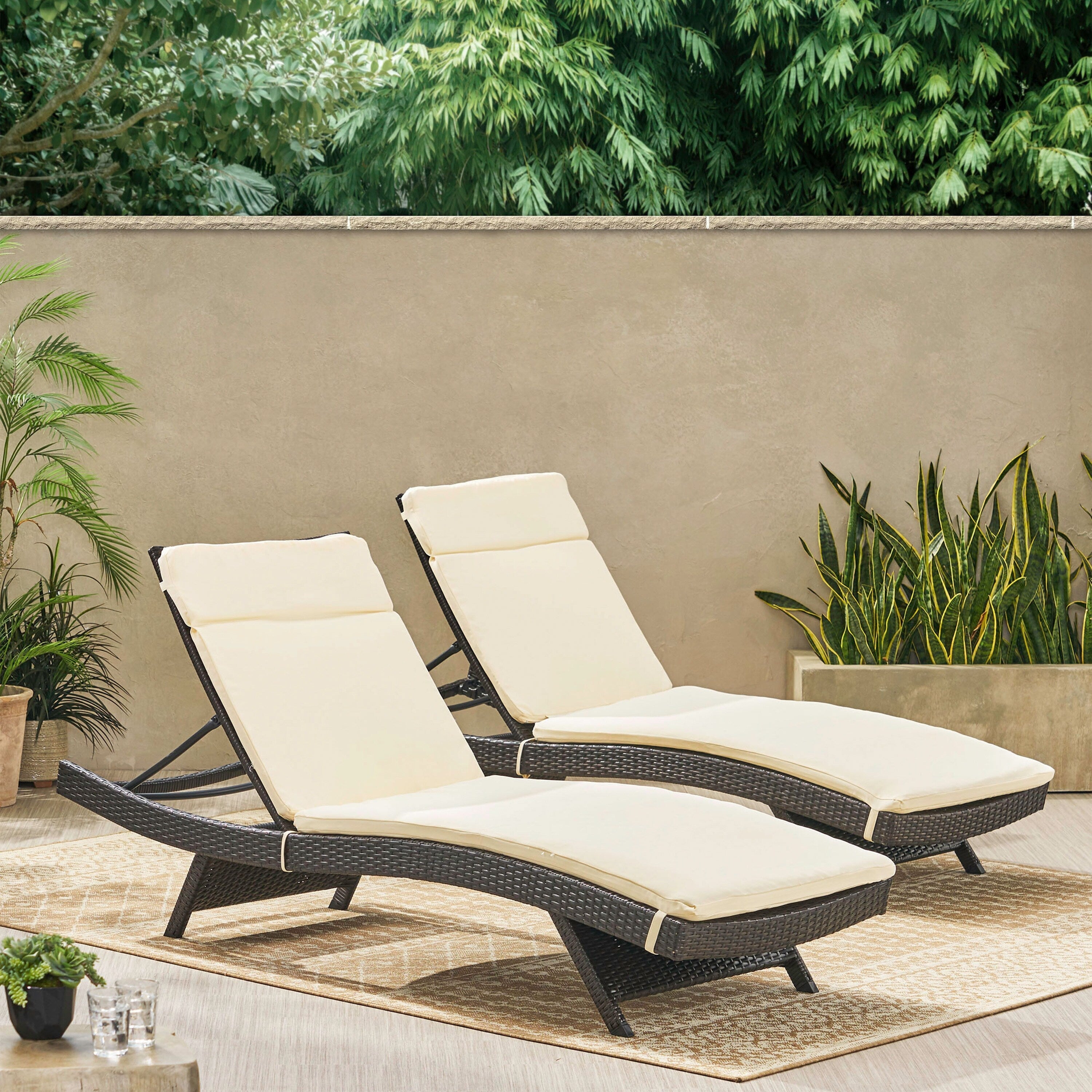 Salem Outdoor Cushion Set for Chaise Lounge - Cushions only (Set of 2) by Christopher Knight Home - 79.25L x 27.50W x 1.50H