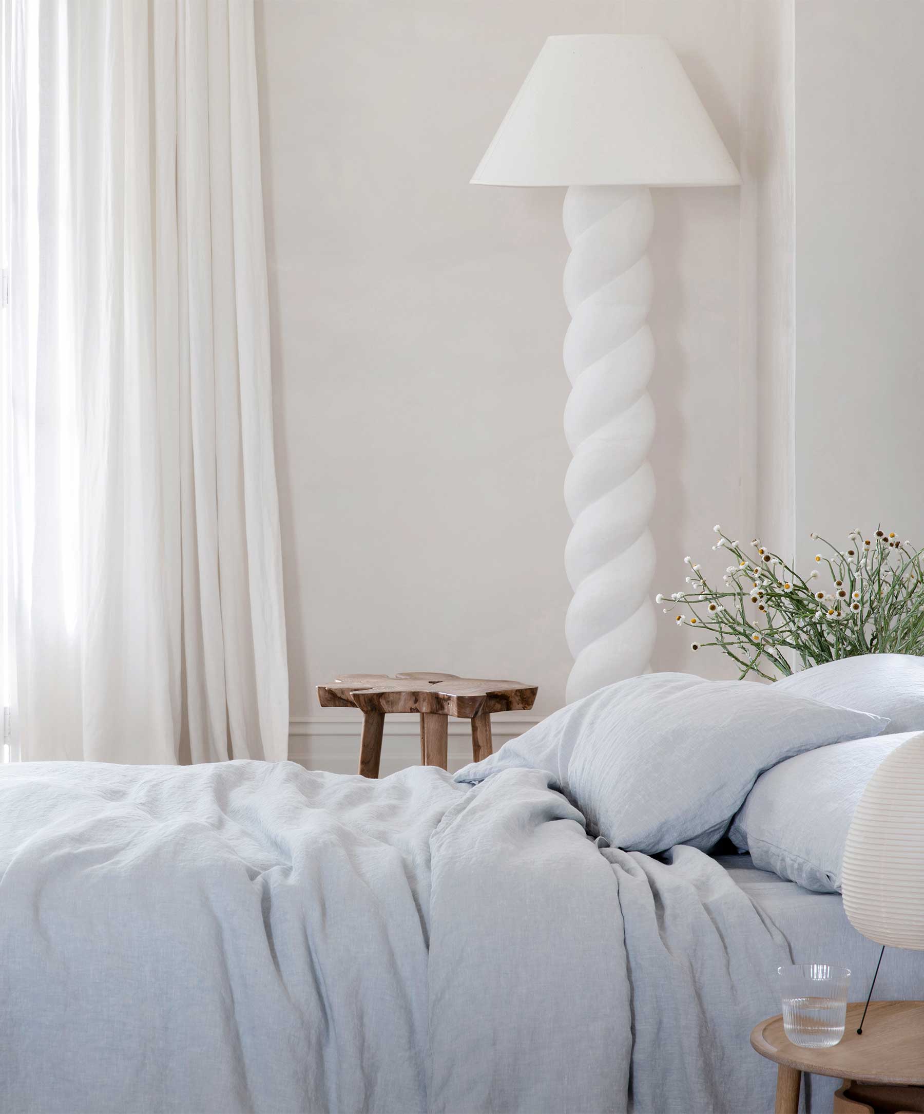 Linen Duvet Cover Set - Sky