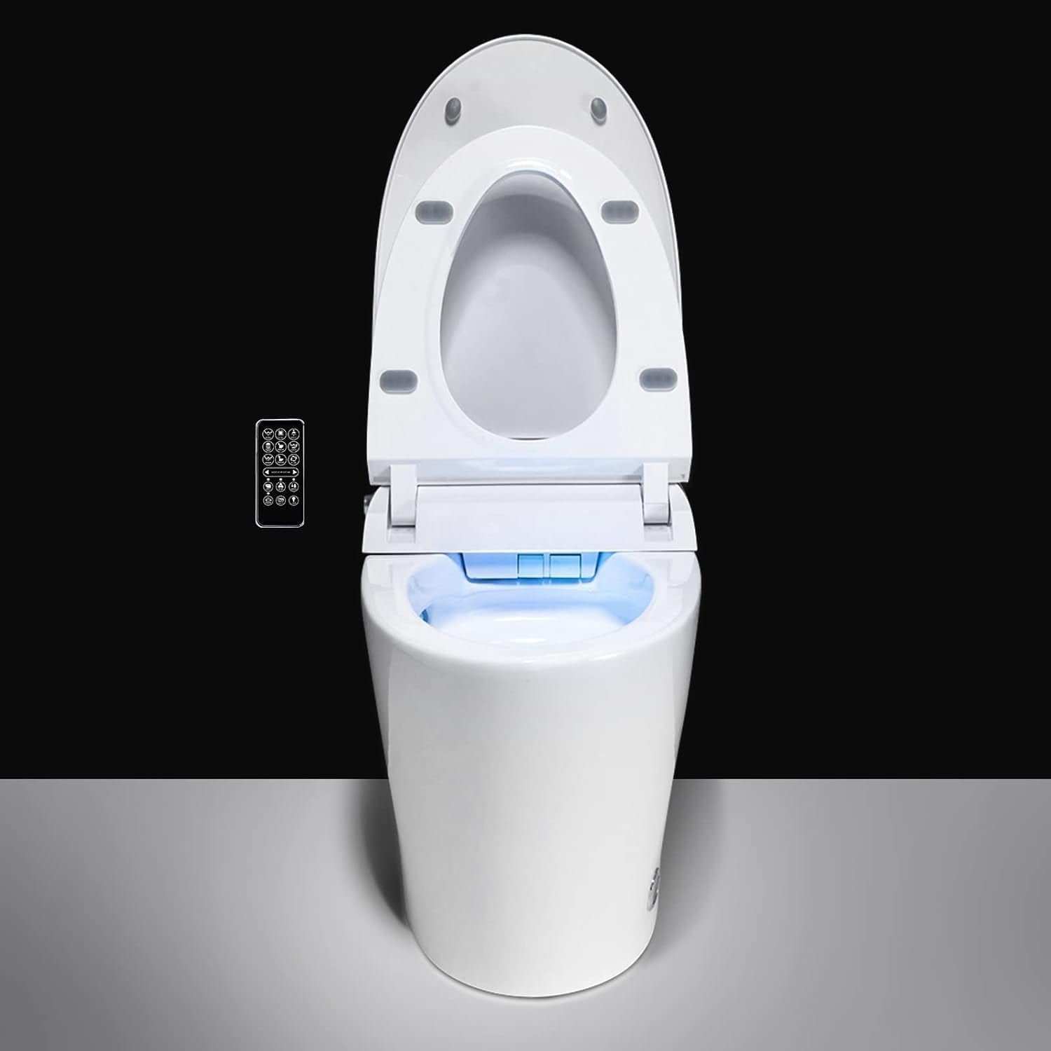 Smart Toilet, One Piece Bidet Toilet for Bathrooms,Modern Elongated Toilet with Warm Water,Dual Auto Flush,Foot Sensor Operation